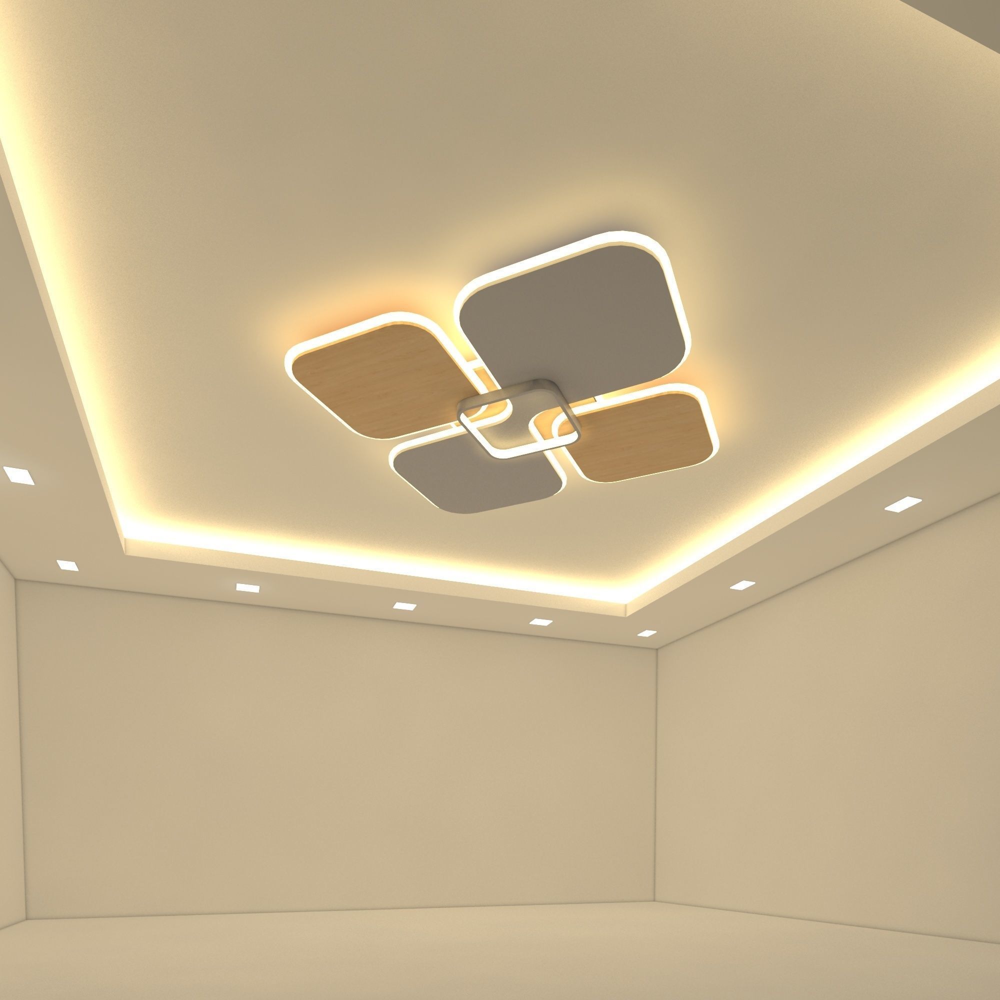 Ceiling chandelier Low-poly 3D model_7