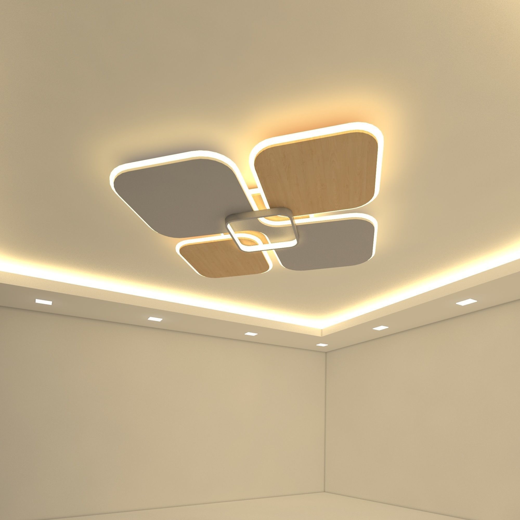 Ceiling chandelier Low-poly 3D model_5