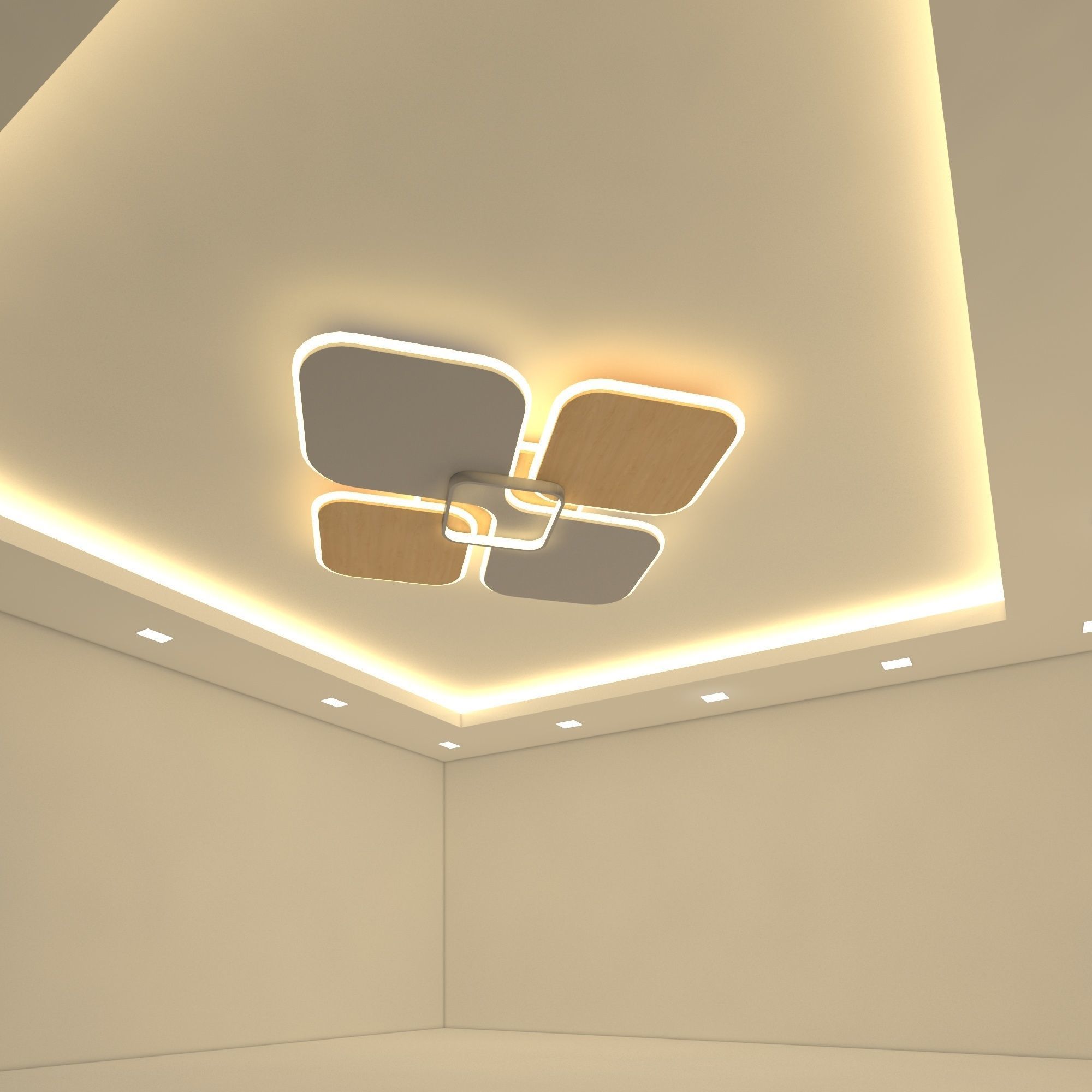 Ceiling chandelier Low-poly 3D model_4