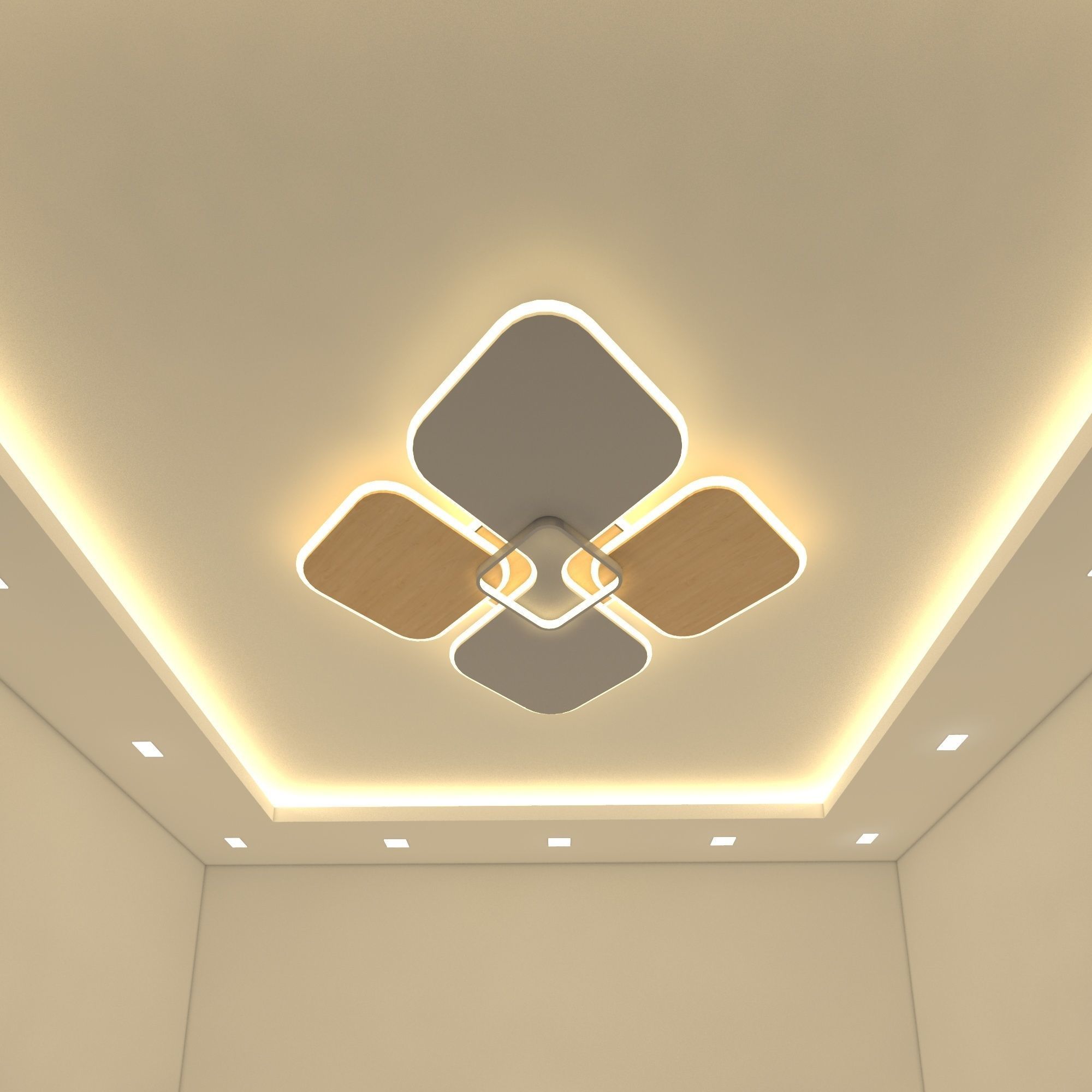 Ceiling chandelier Low-poly 3D model_6