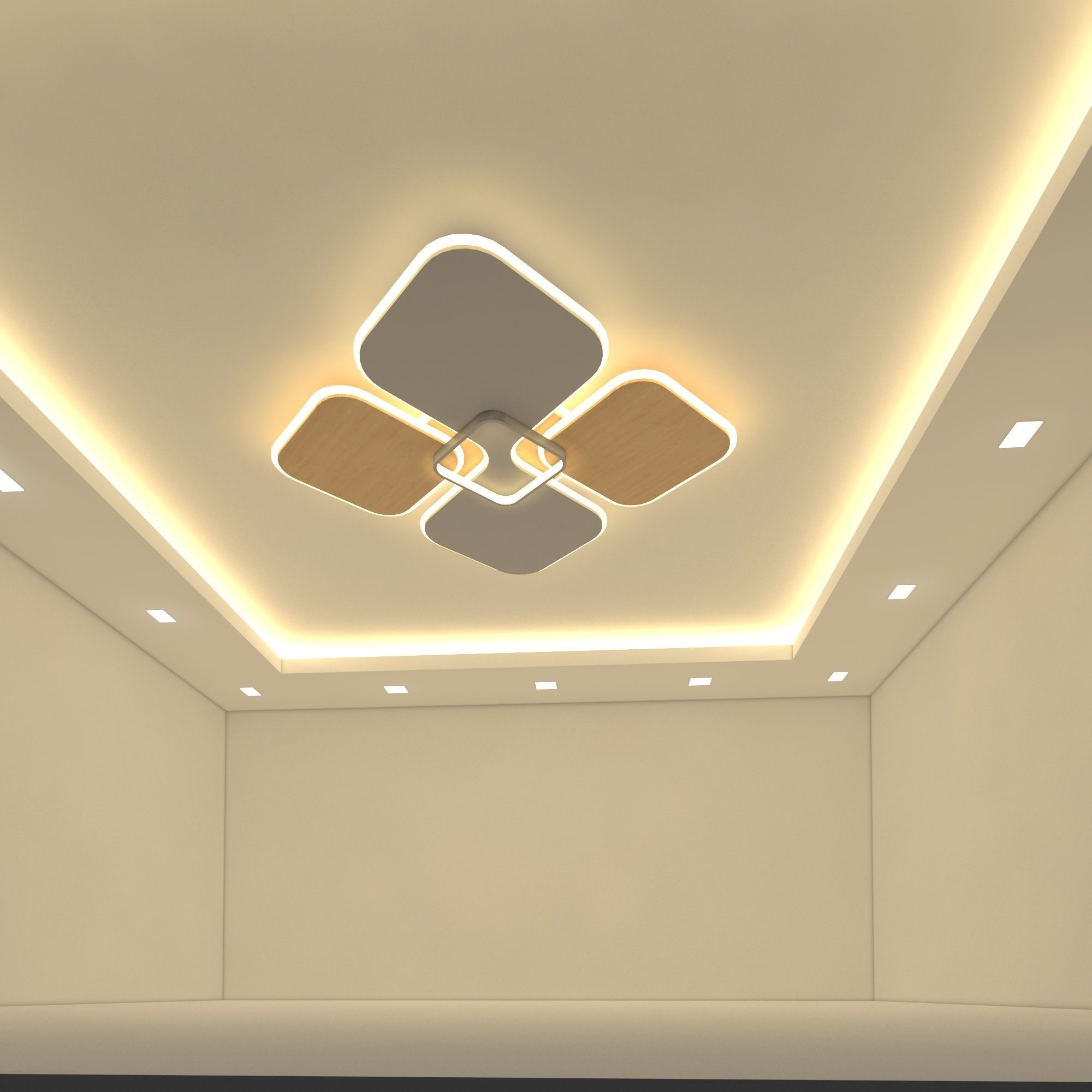 Ceiling chandelier Low-poly 3D model_1