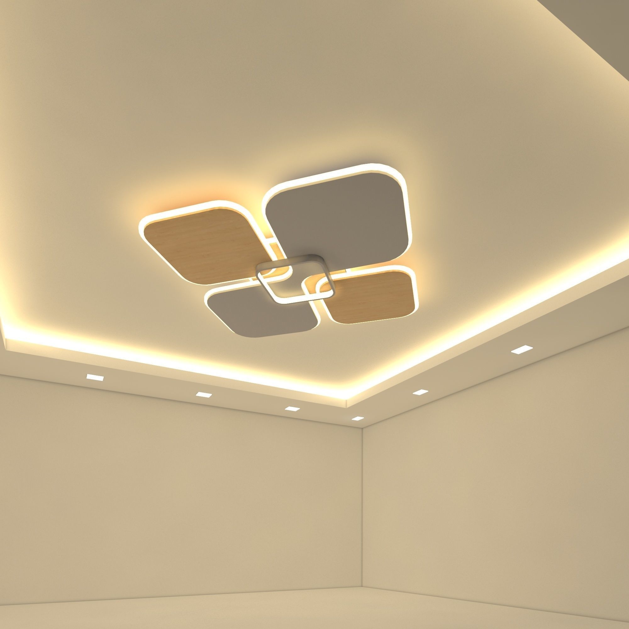 Ceiling chandelier Low-poly 3D model_3