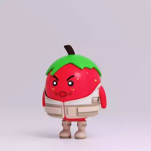 strawberry character Fruits Model octane c4d Toys doll cartoon
