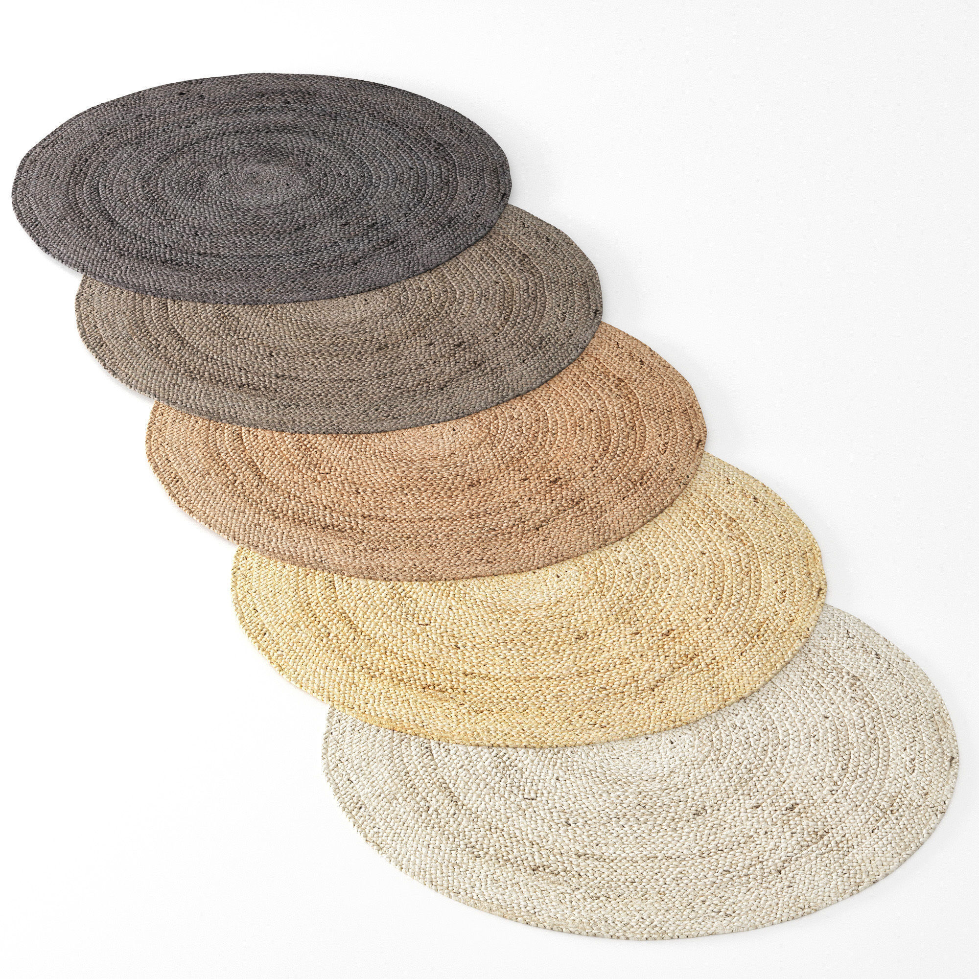 Carpet Jute set 01 3D model_5