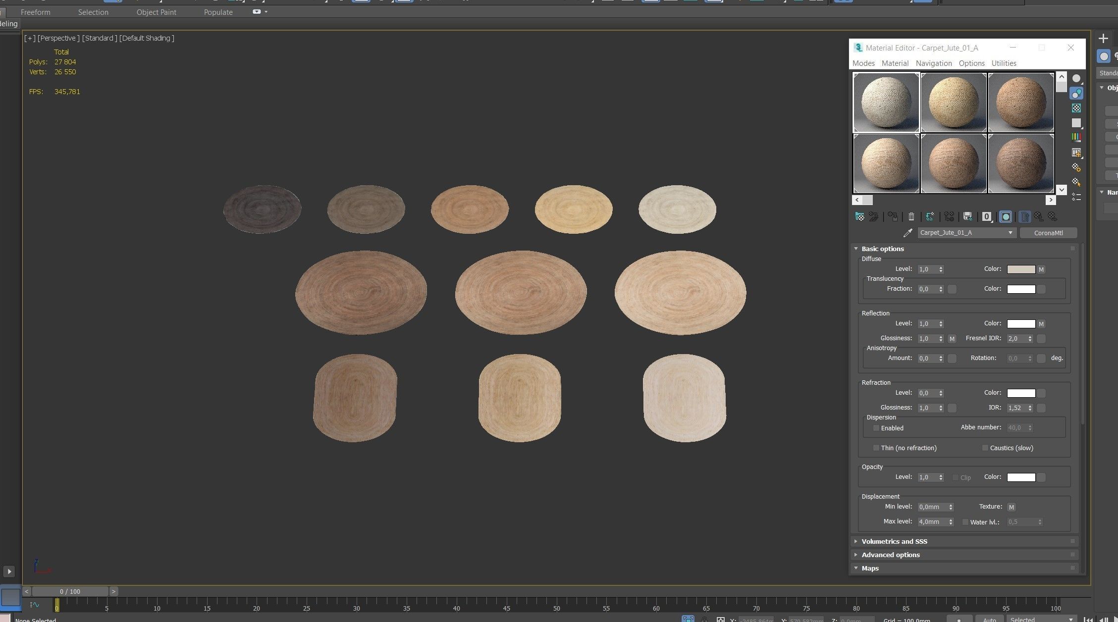 Carpet Jute set 01 3D model_9