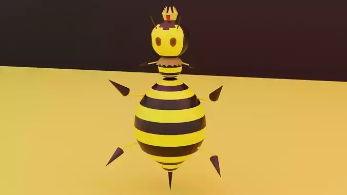 Queen Bee Low-poly 3D model