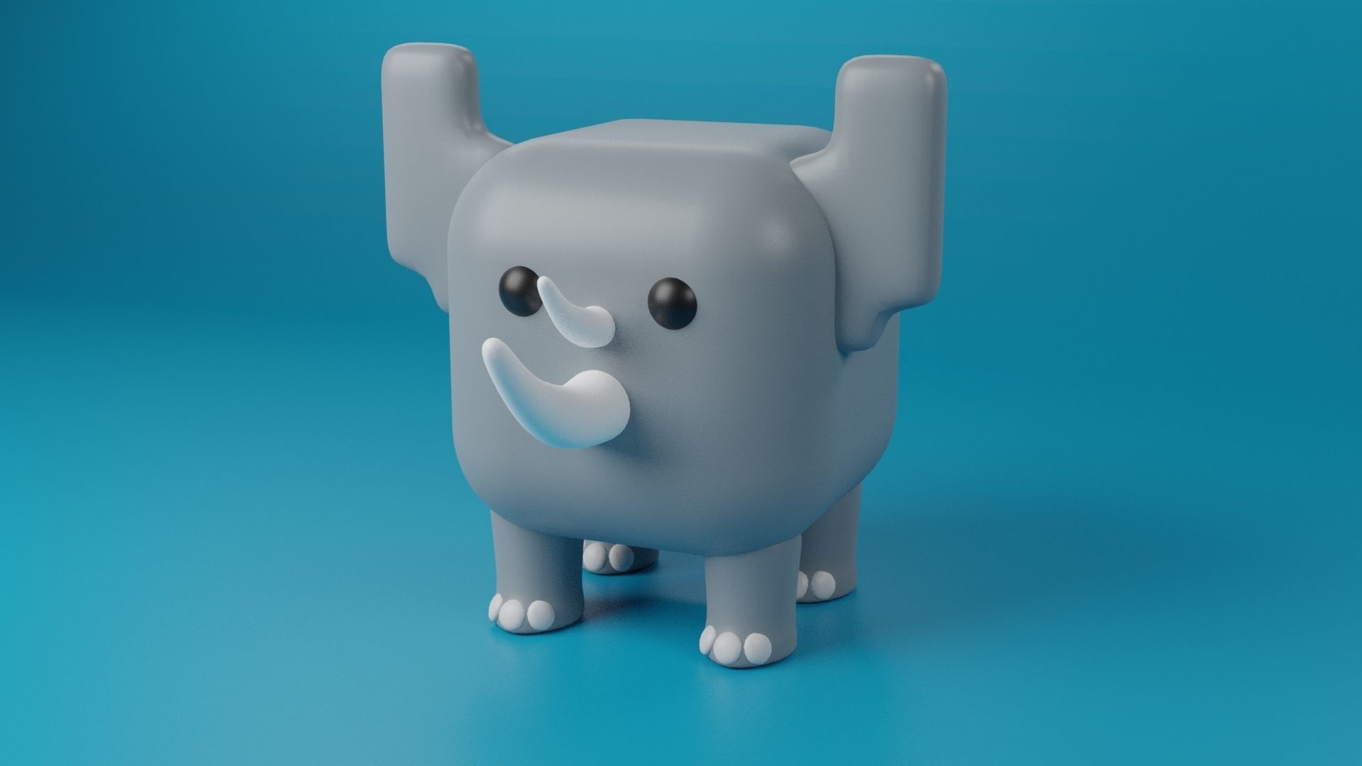 3D Cute cube character Animals pack 3D model_51