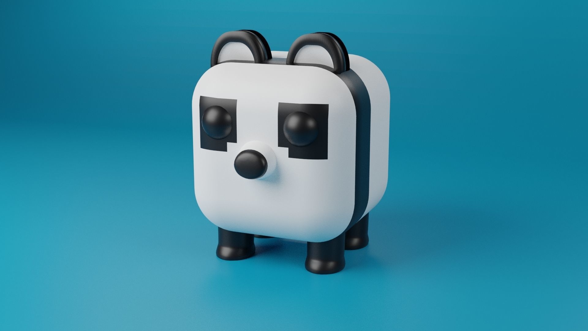 3D Cute cube character Animals pack 3D model_34
