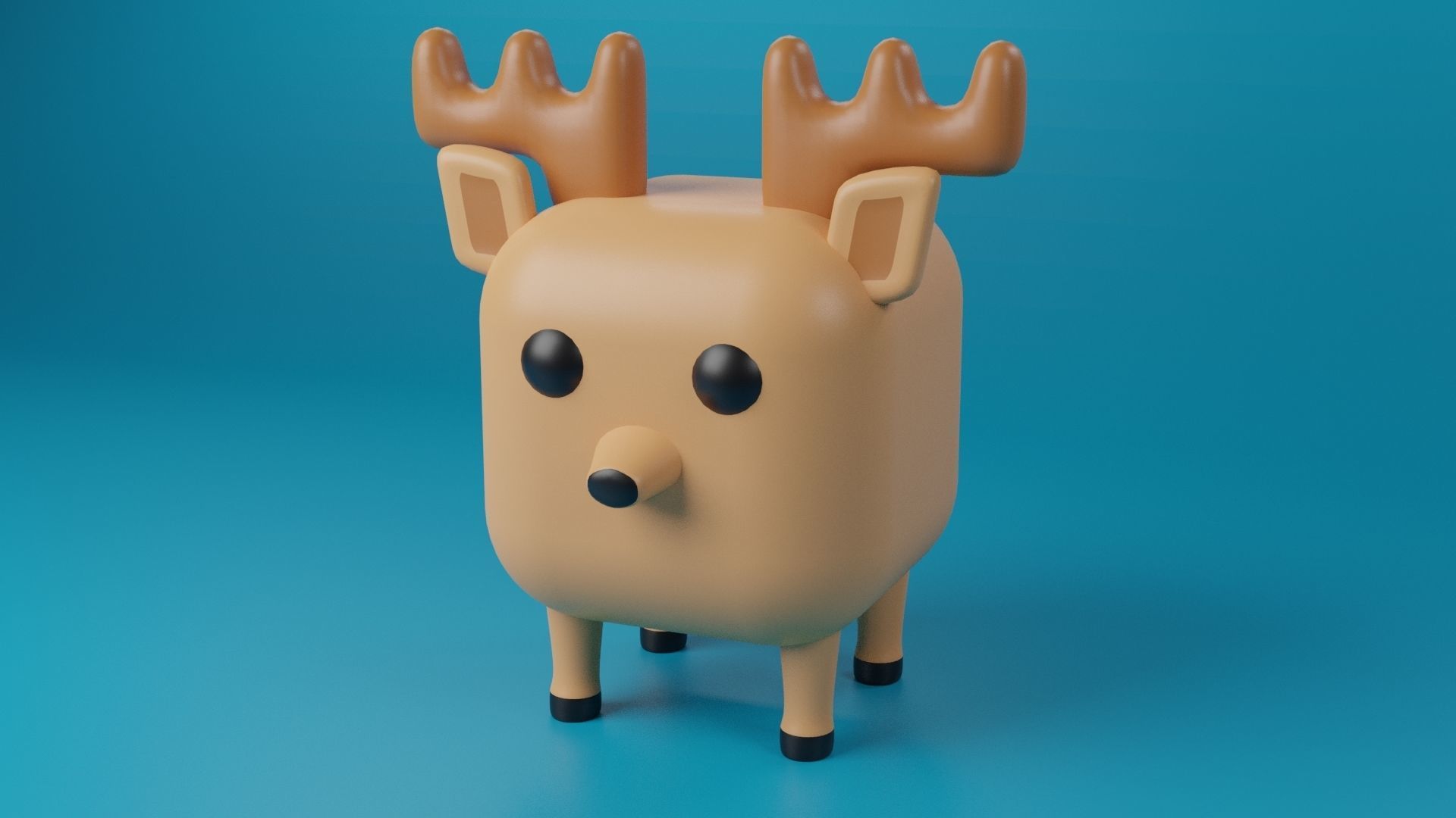 3D Cute cube character Animals pack 3D model_23