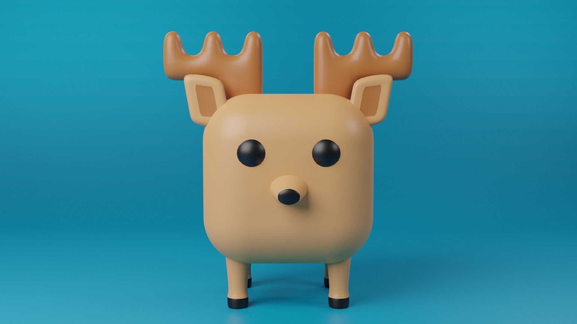 3D Cute cube character Animals pack 3D model_24