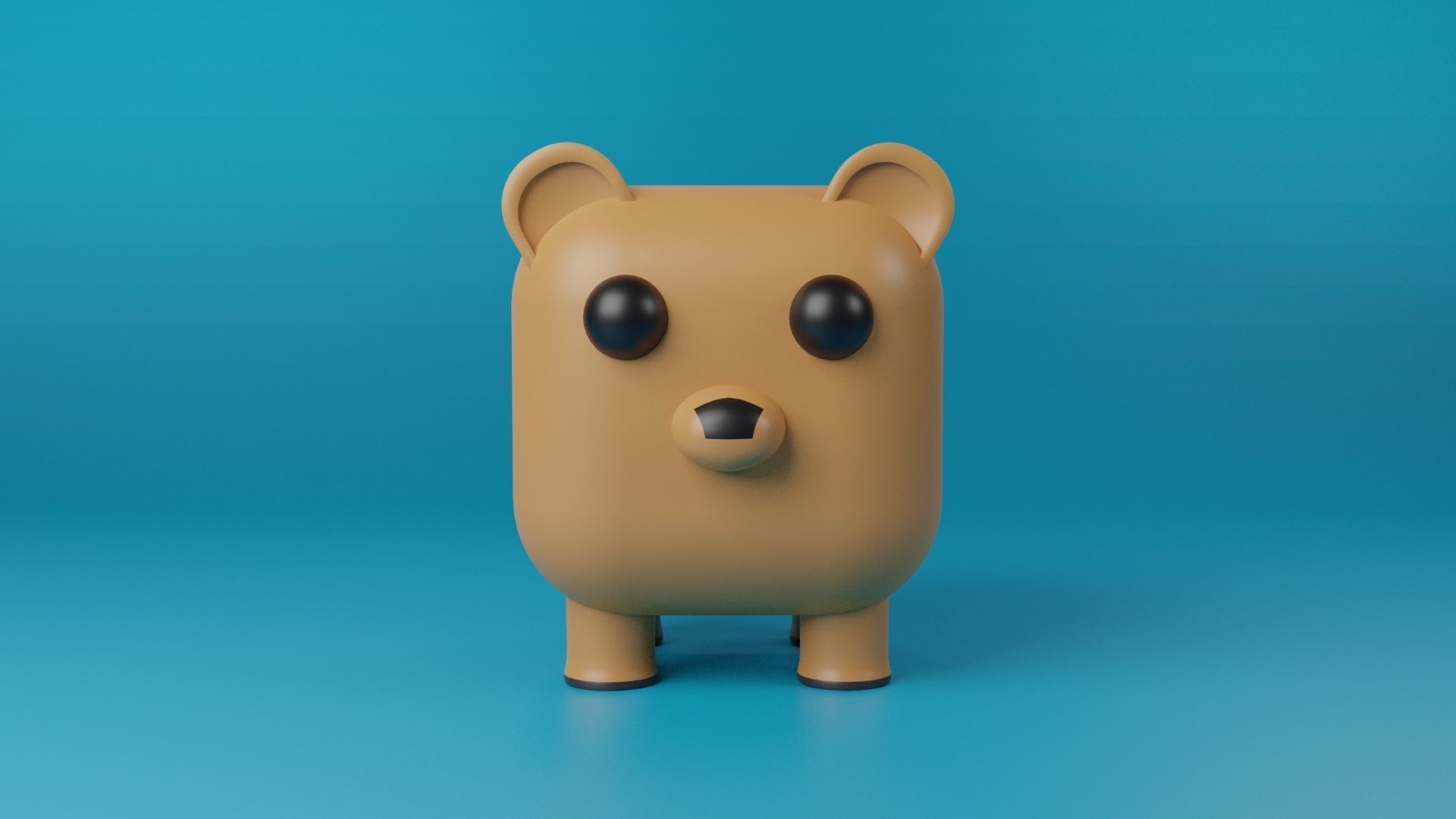 3D Cute cube character Animals pack 3D model_8