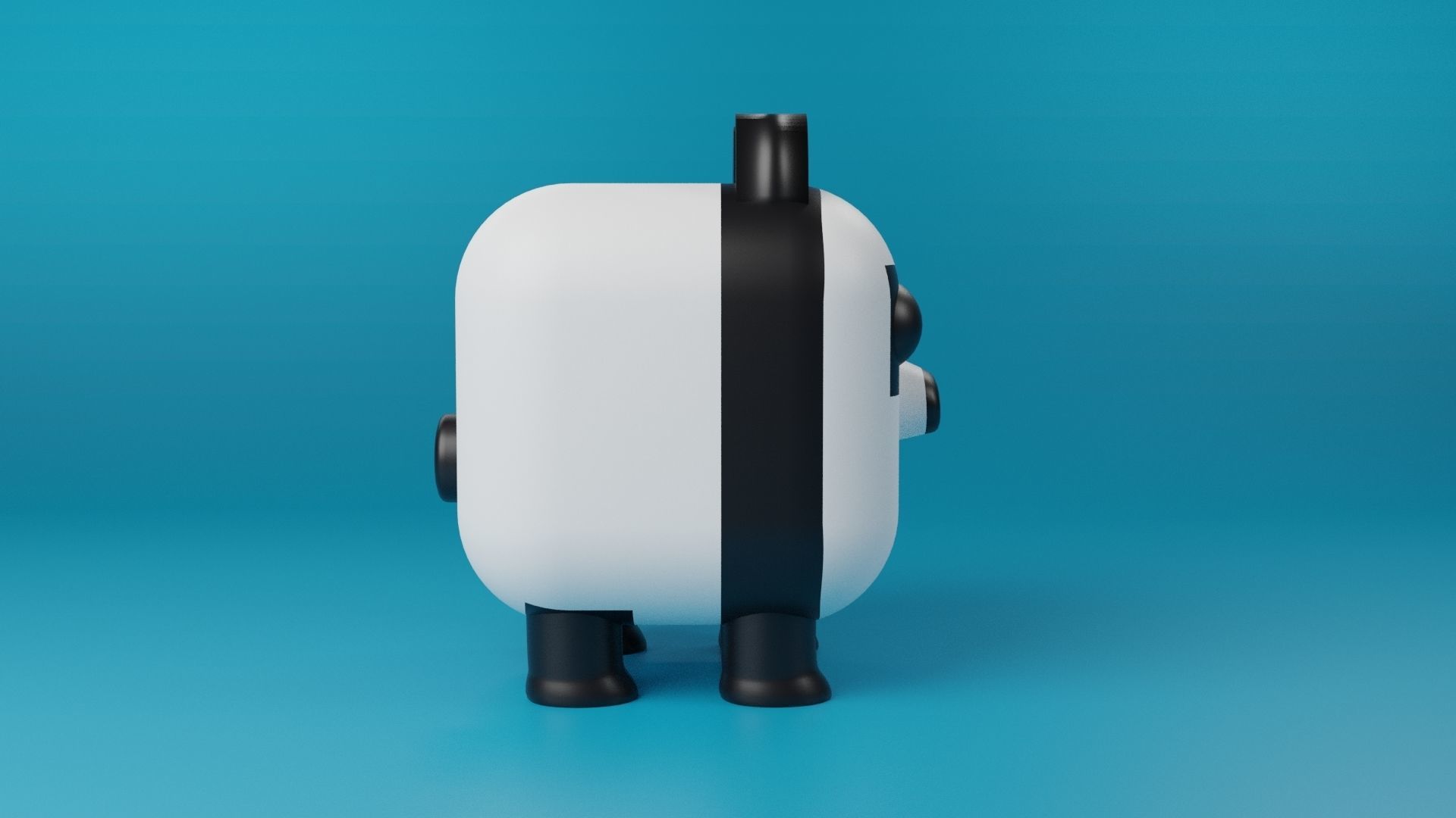 3D Cute cube character Animals pack 3D model_31