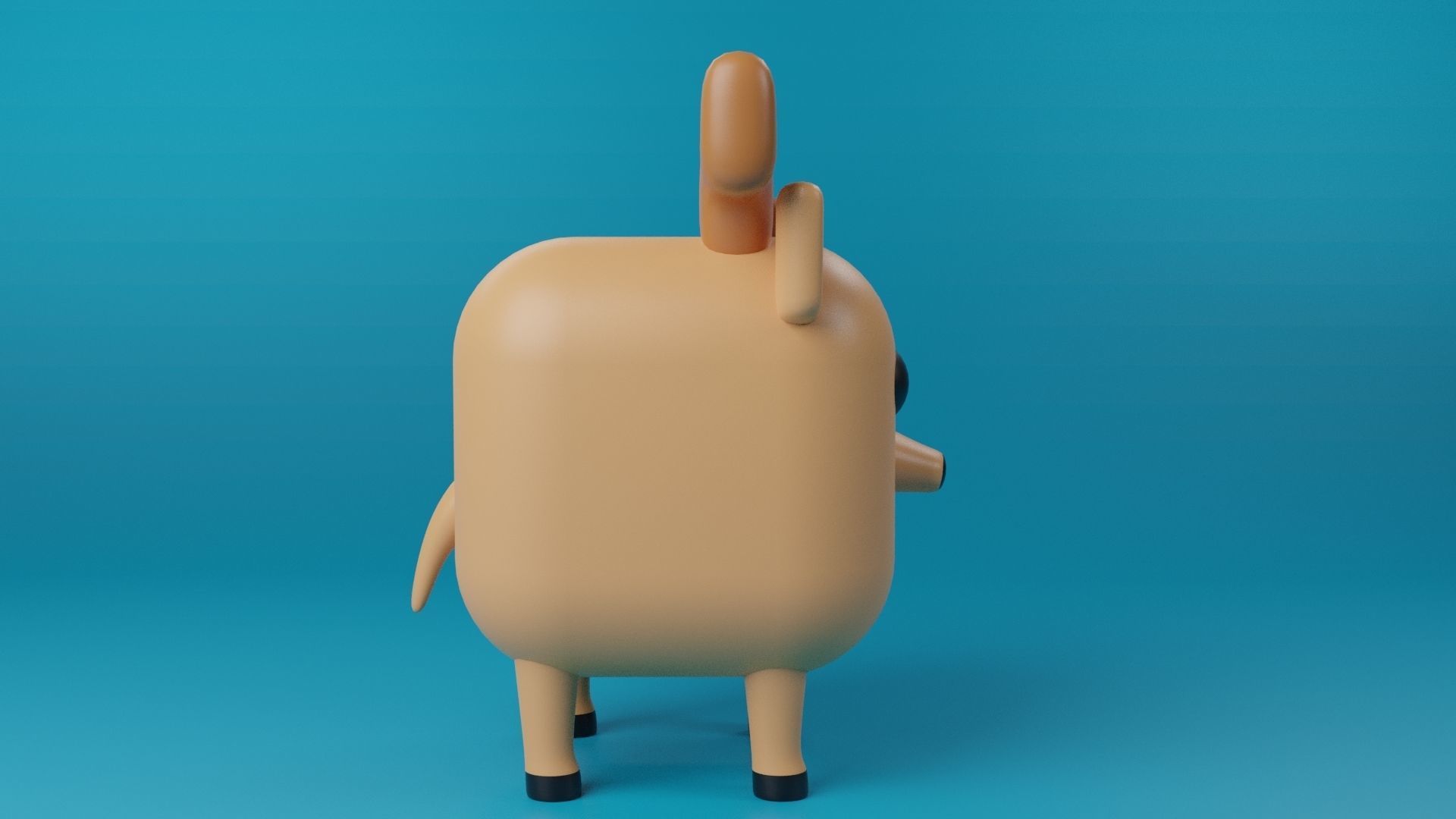 3D Cute cube character Animals pack 3D model_21