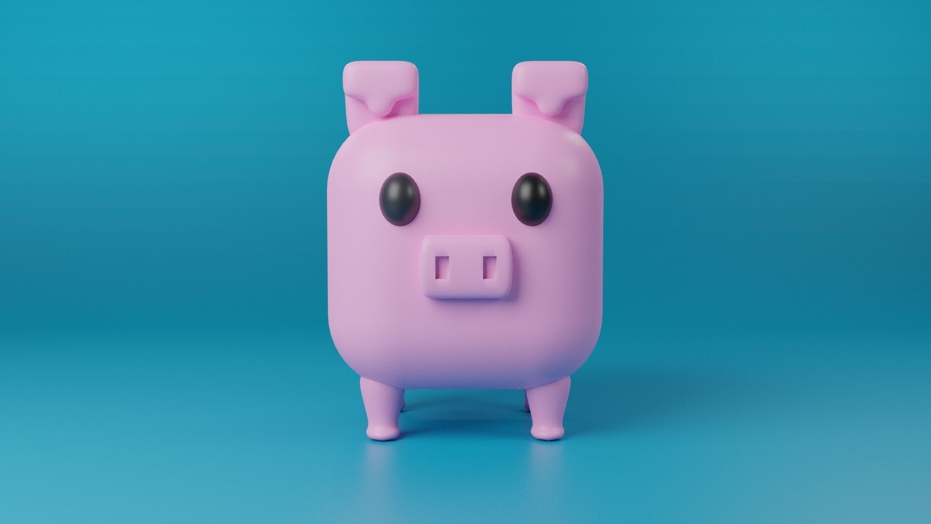 3D Cute cube character Animals pack 3D model_48