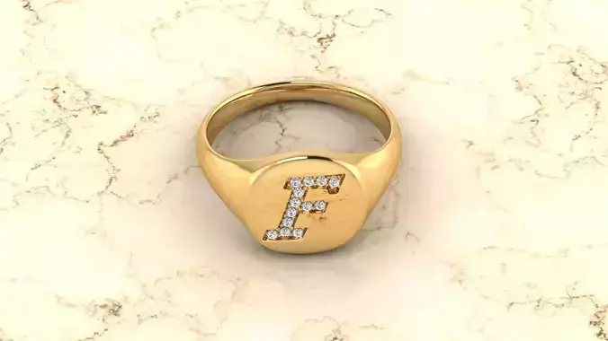 Alphabet Jewelry Ring F