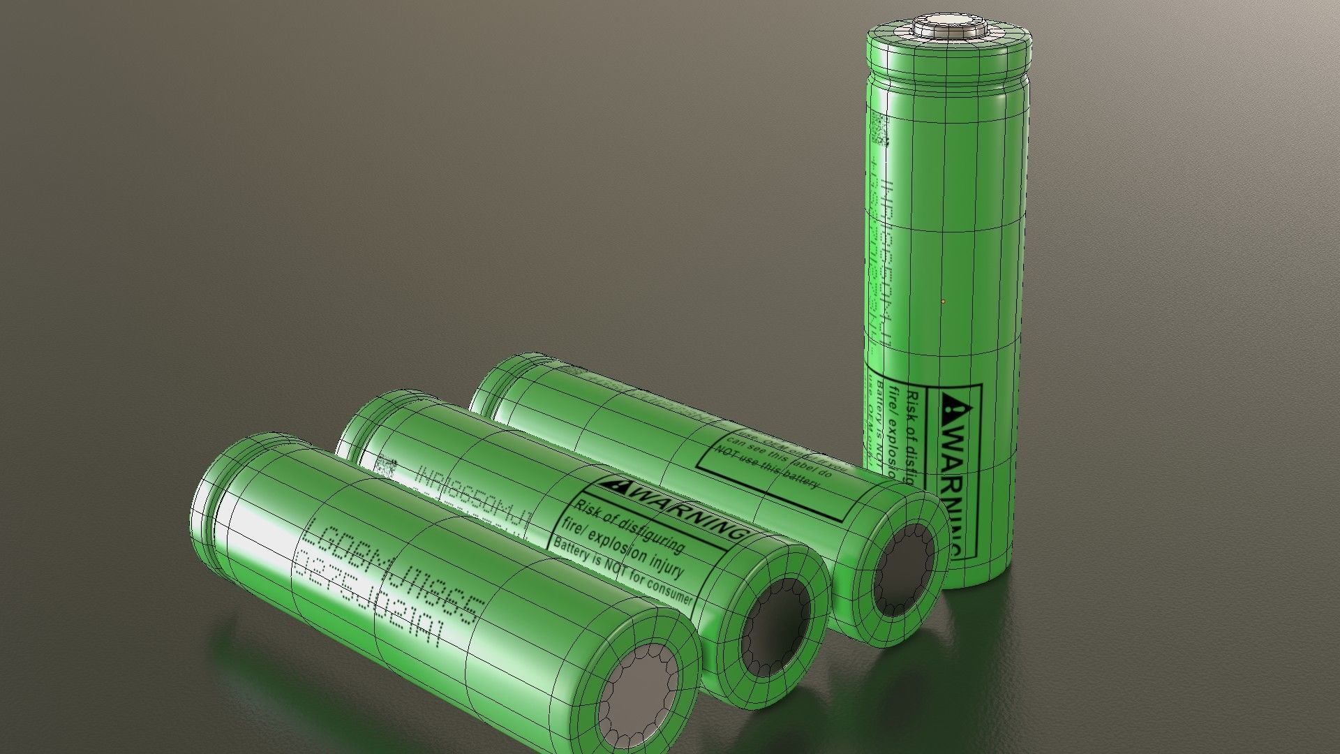 Battery rechargeable 18650 Low-poly 3D model_15