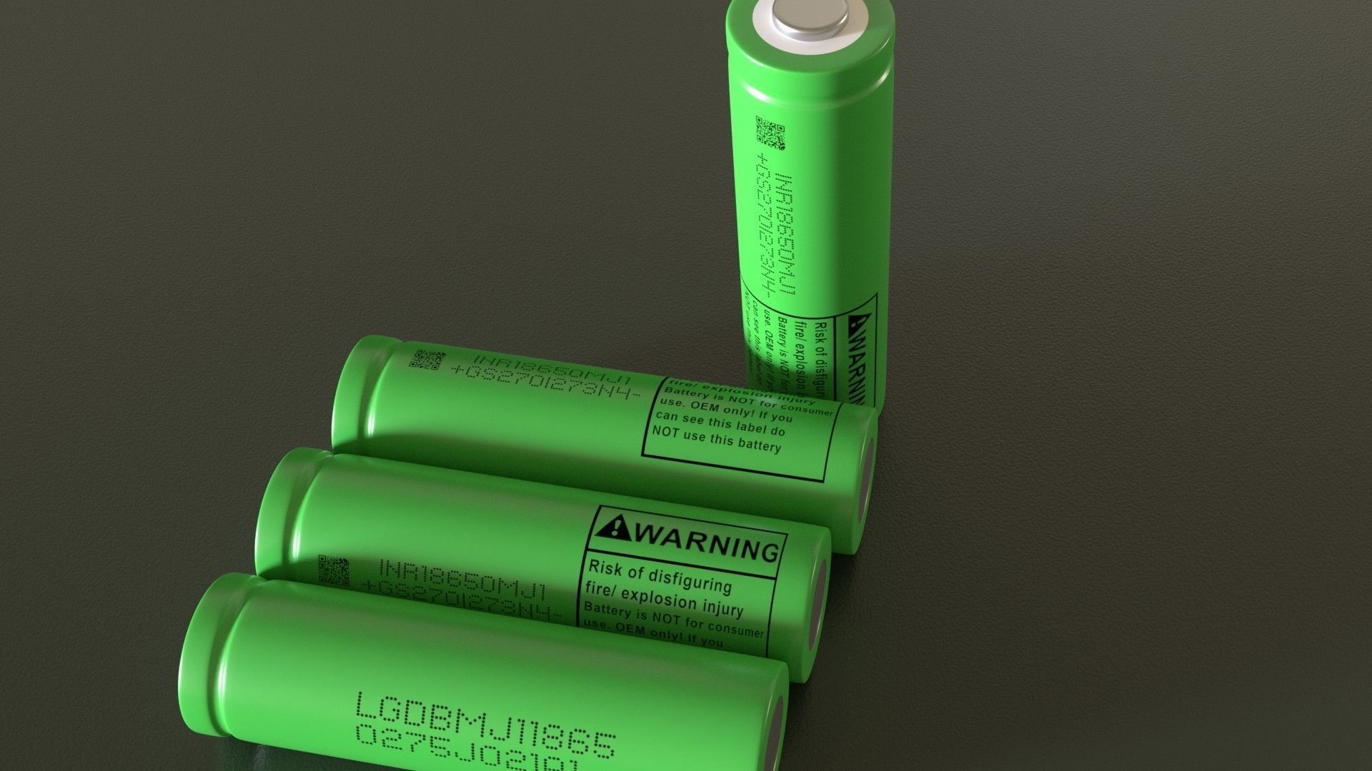 Battery rechargeable 18650 Low-poly 3D model_16