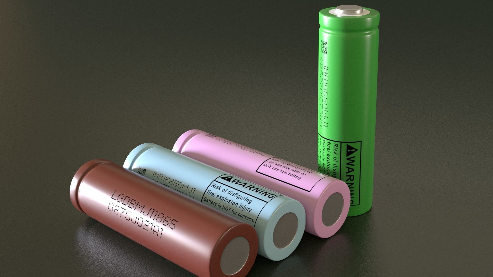 Battery rechargeable 18650 Low-poly 3D model_1