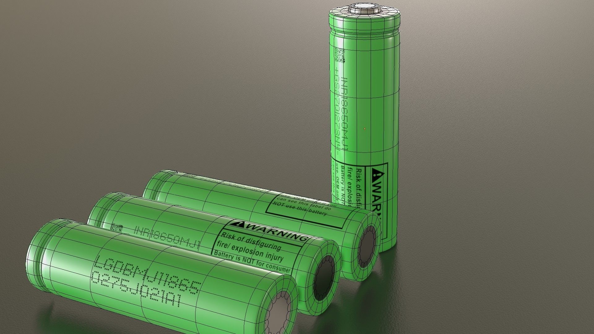 Battery rechargeable 18650 Low-poly 3D model_14