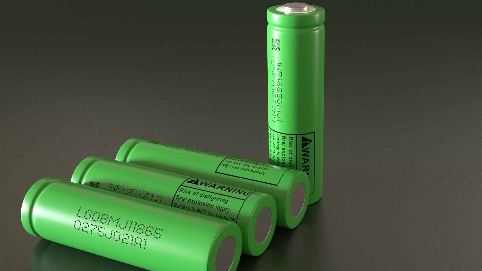 Battery rechargeable 18650 Low-poly 3D model_3