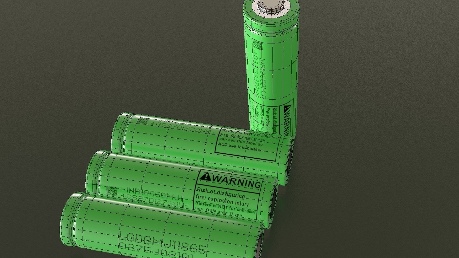 Battery rechargeable 18650 Low-poly 3D model_12