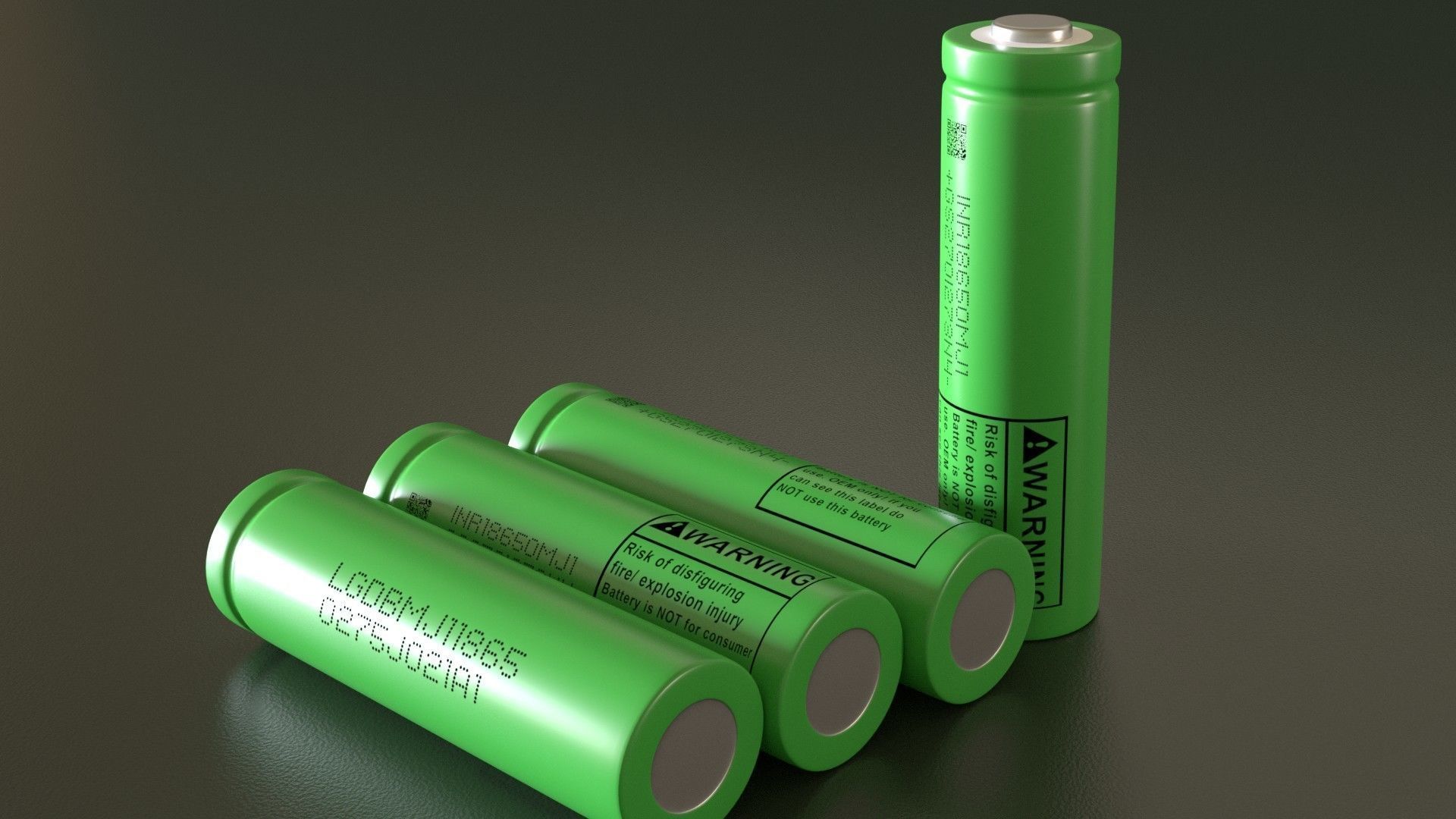 Battery rechargeable 18650 Low-poly 3D model_7