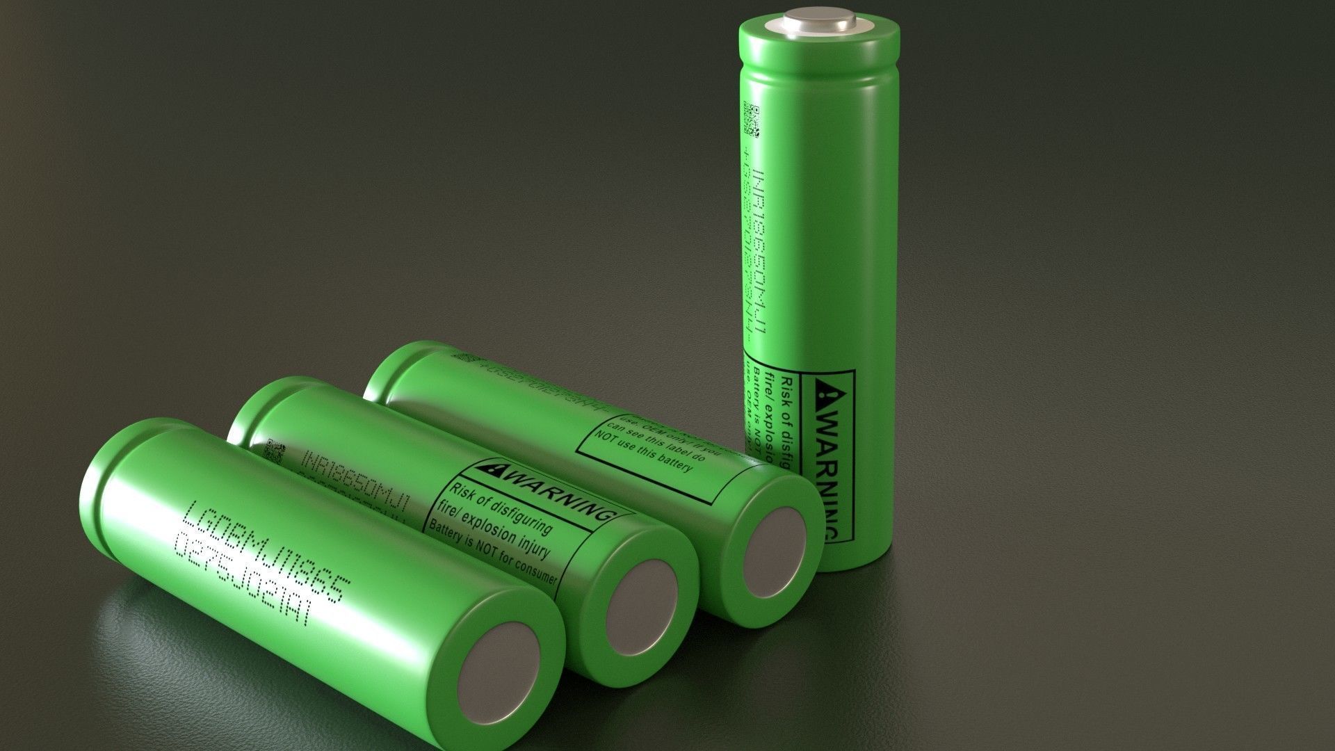 Battery rechargeable 18650 Low-poly 3D model_6