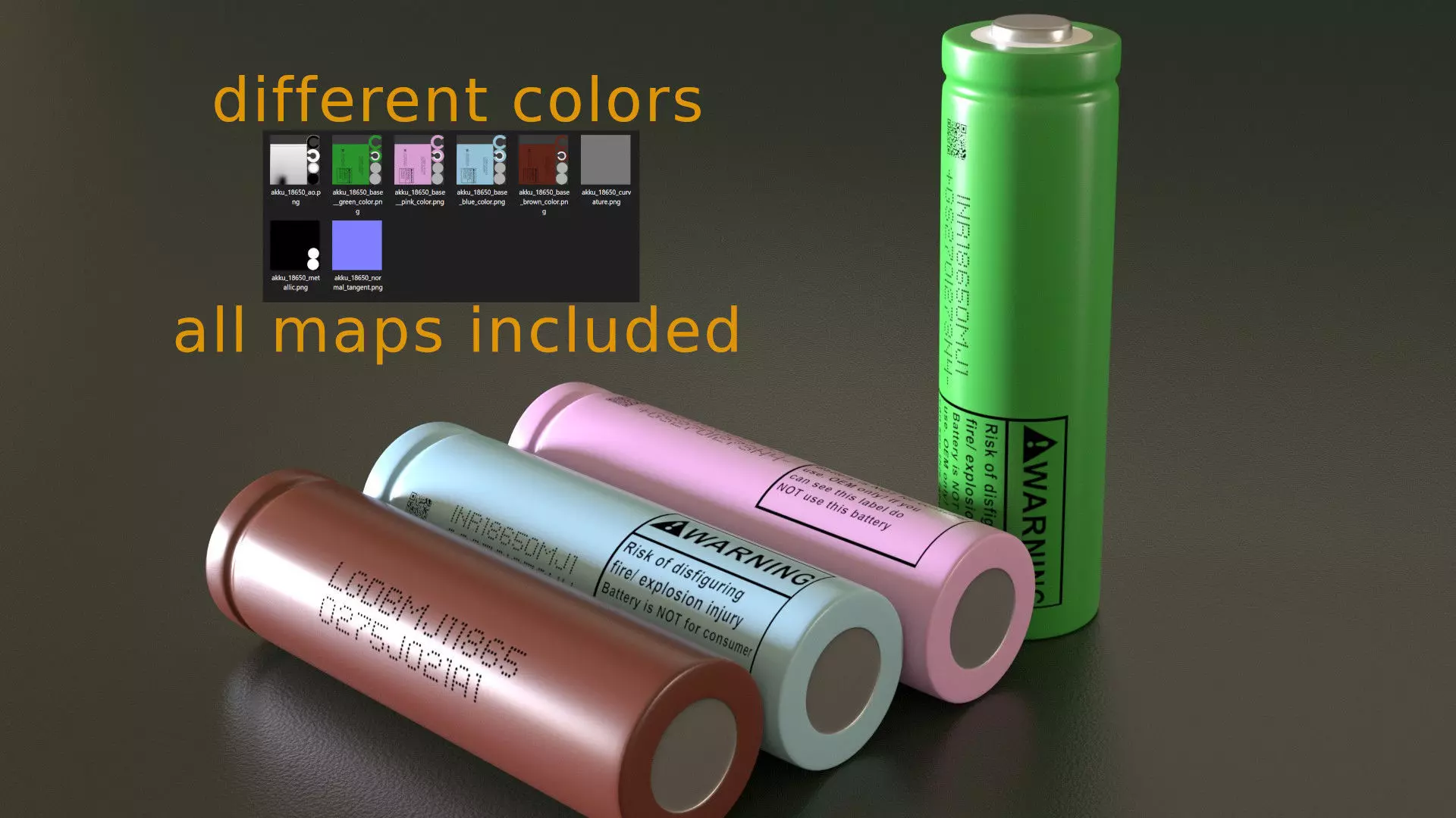 Battery rechargeable 18650 Low-poly 3D model_0
