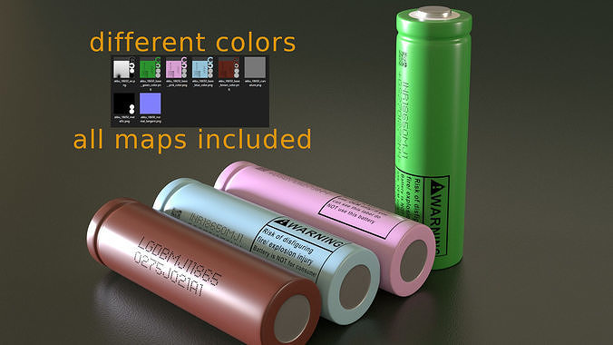 Battery rechargeable 18650 Low-poly 3D model