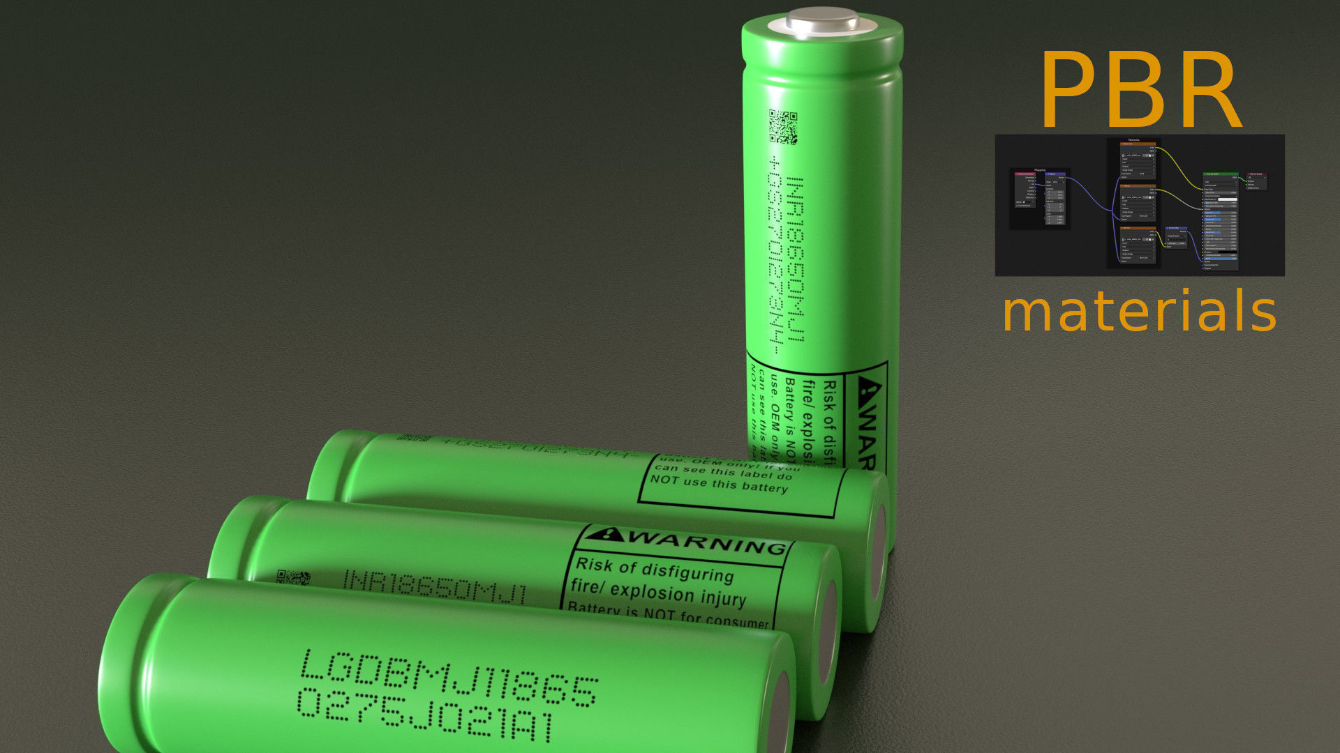Battery rechargeable 18650 Low-poly 3D model_2