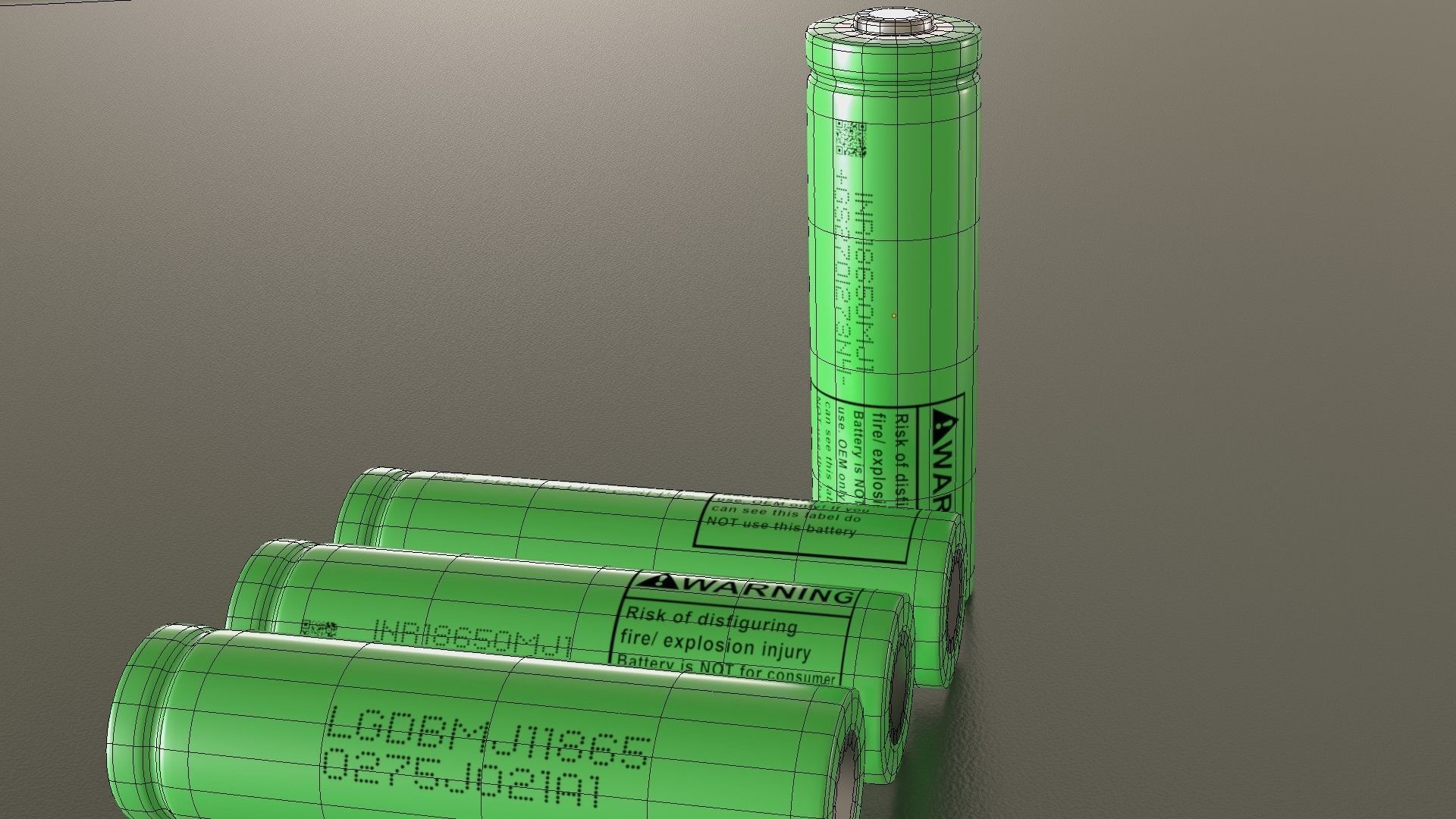 Battery rechargeable 18650 Low-poly 3D model_13