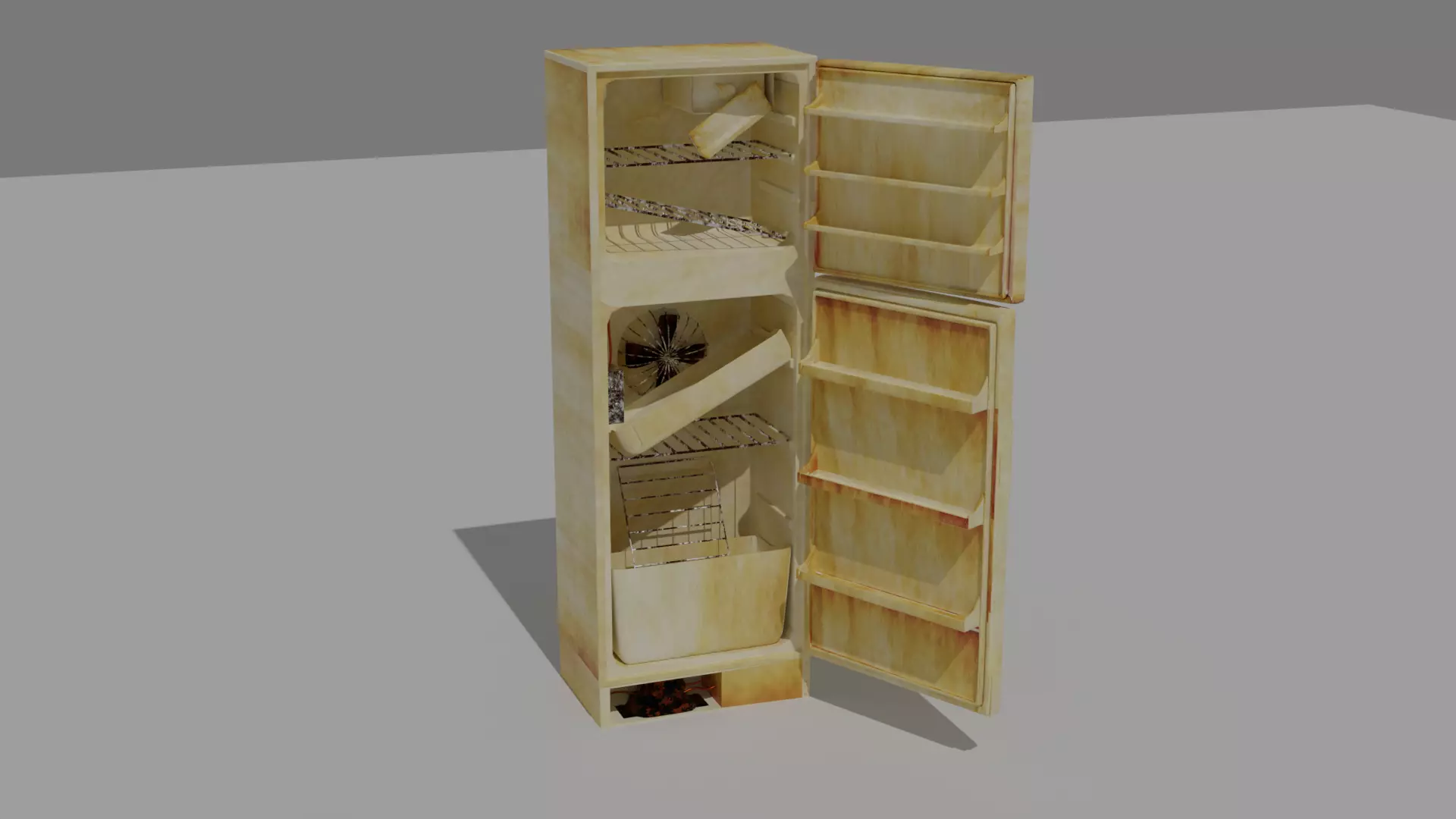old fridge Free low-poly 3D model