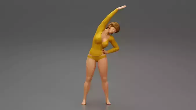 Girl Doing Gymnastics In The Morning 3D print model