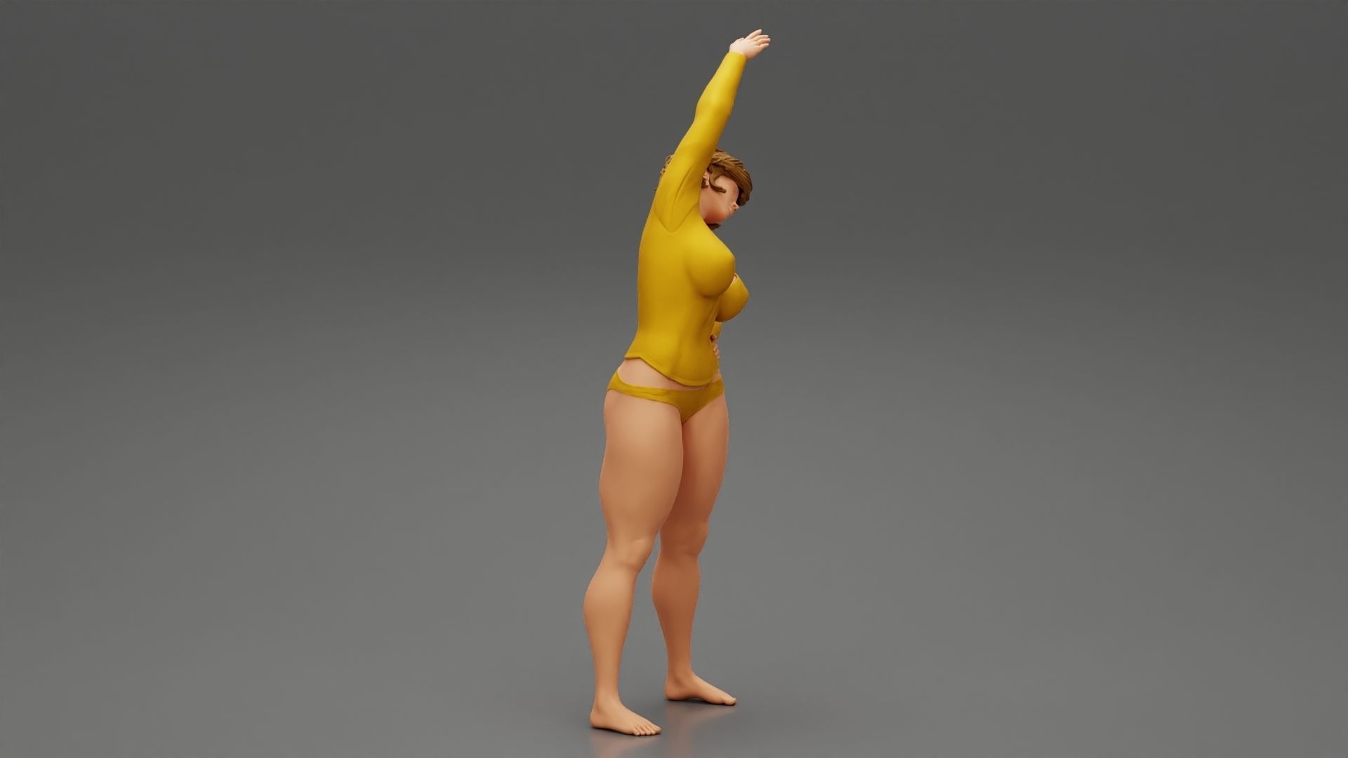 Girl Doing Gymnastics In The Morning 3D print model_1