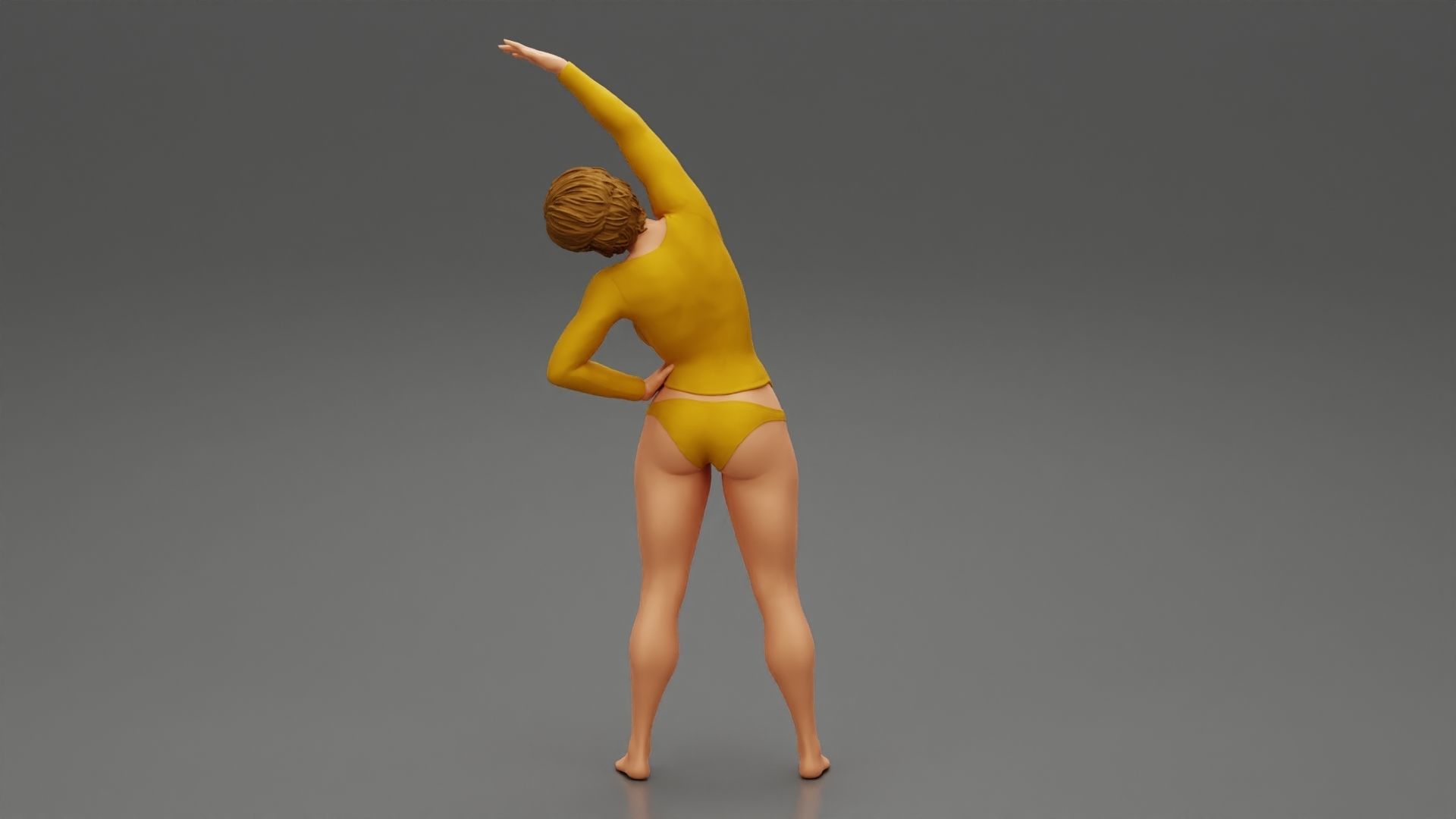 Girl Doing Gymnastics In The Morning 3D print model_3