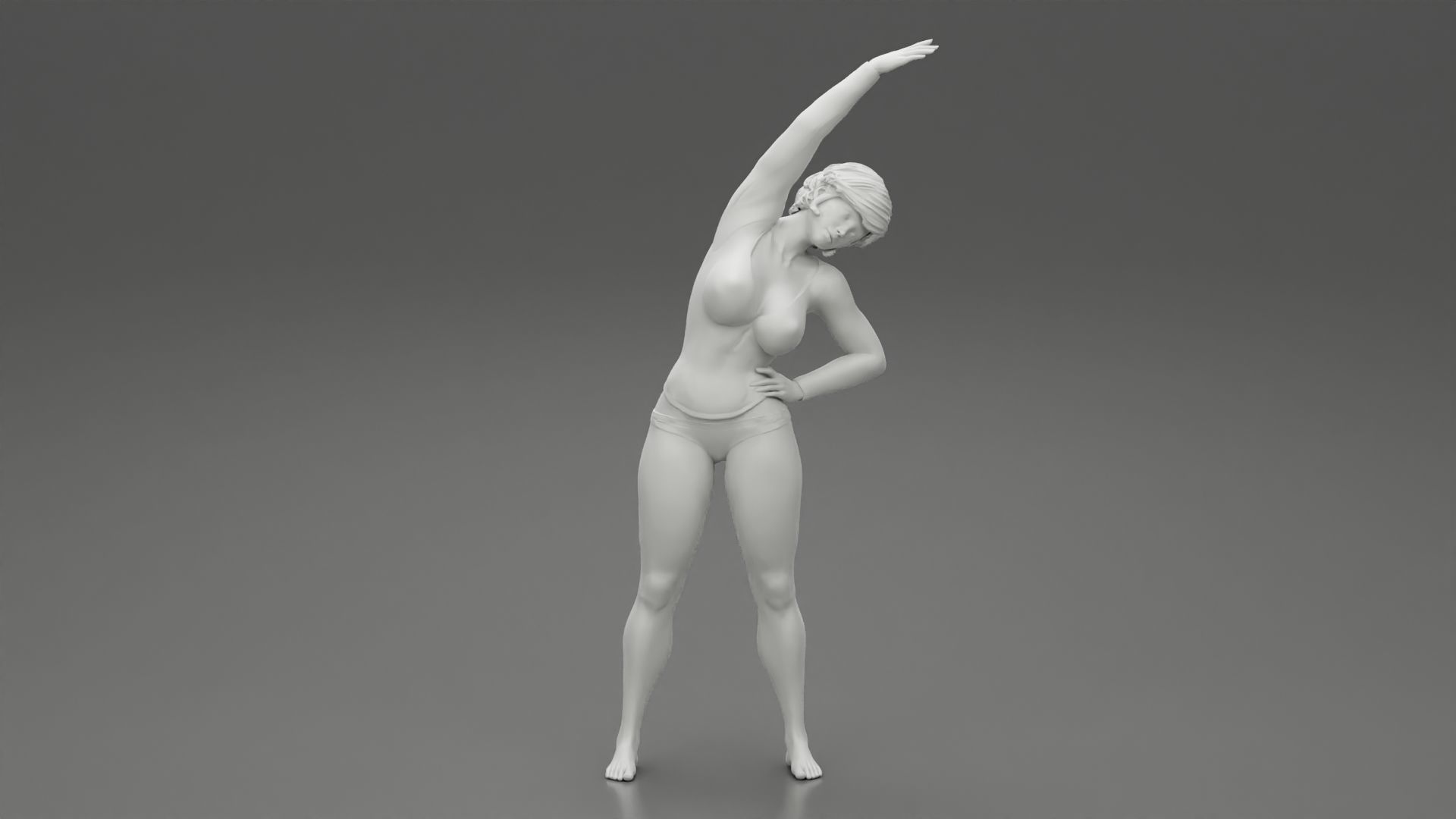 Girl Doing Gymnastics In The Morning 3D print model_6