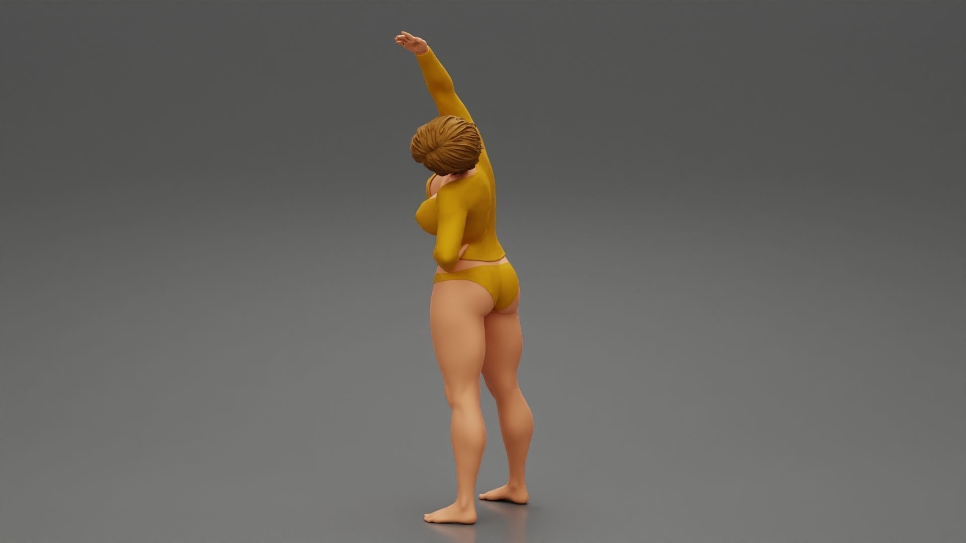 Girl Doing Gymnastics In The Morning 3D print model_4