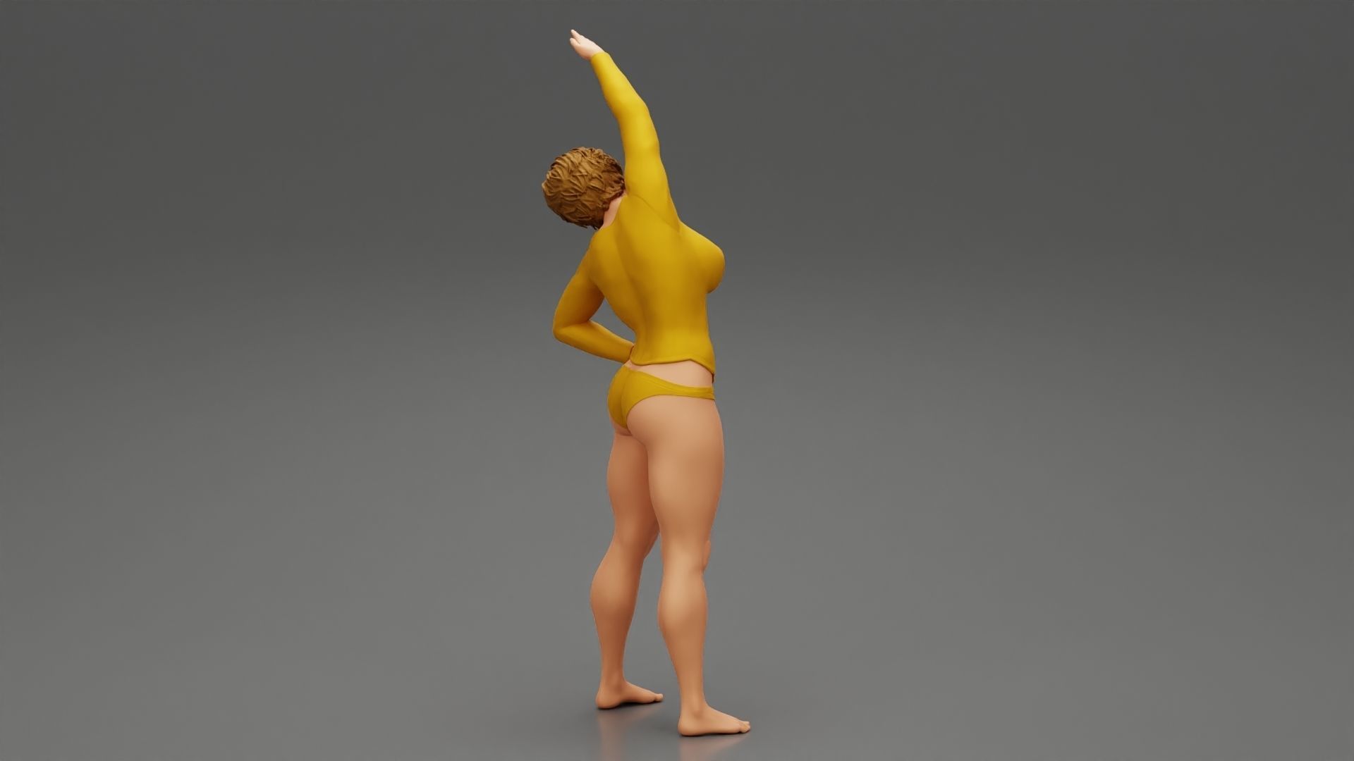 Girl Doing Gymnastics In The Morning 3D print model_2