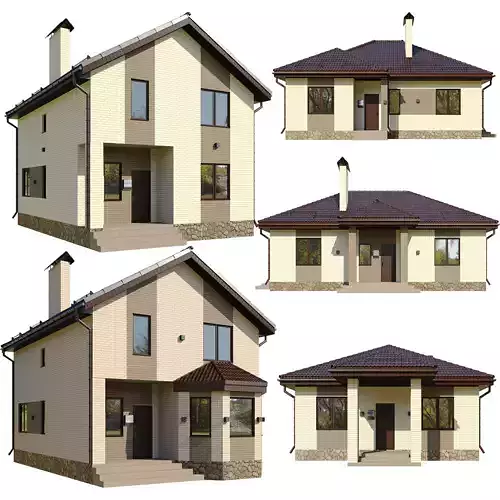 Collection of cottage village