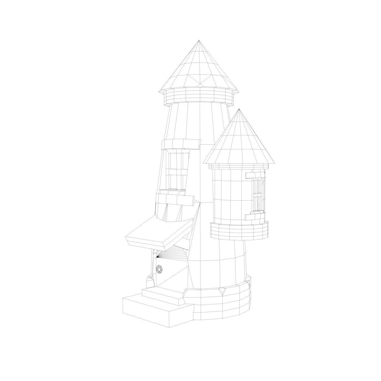Cartoon Fantasy House 1 Low-poly 3D model_8