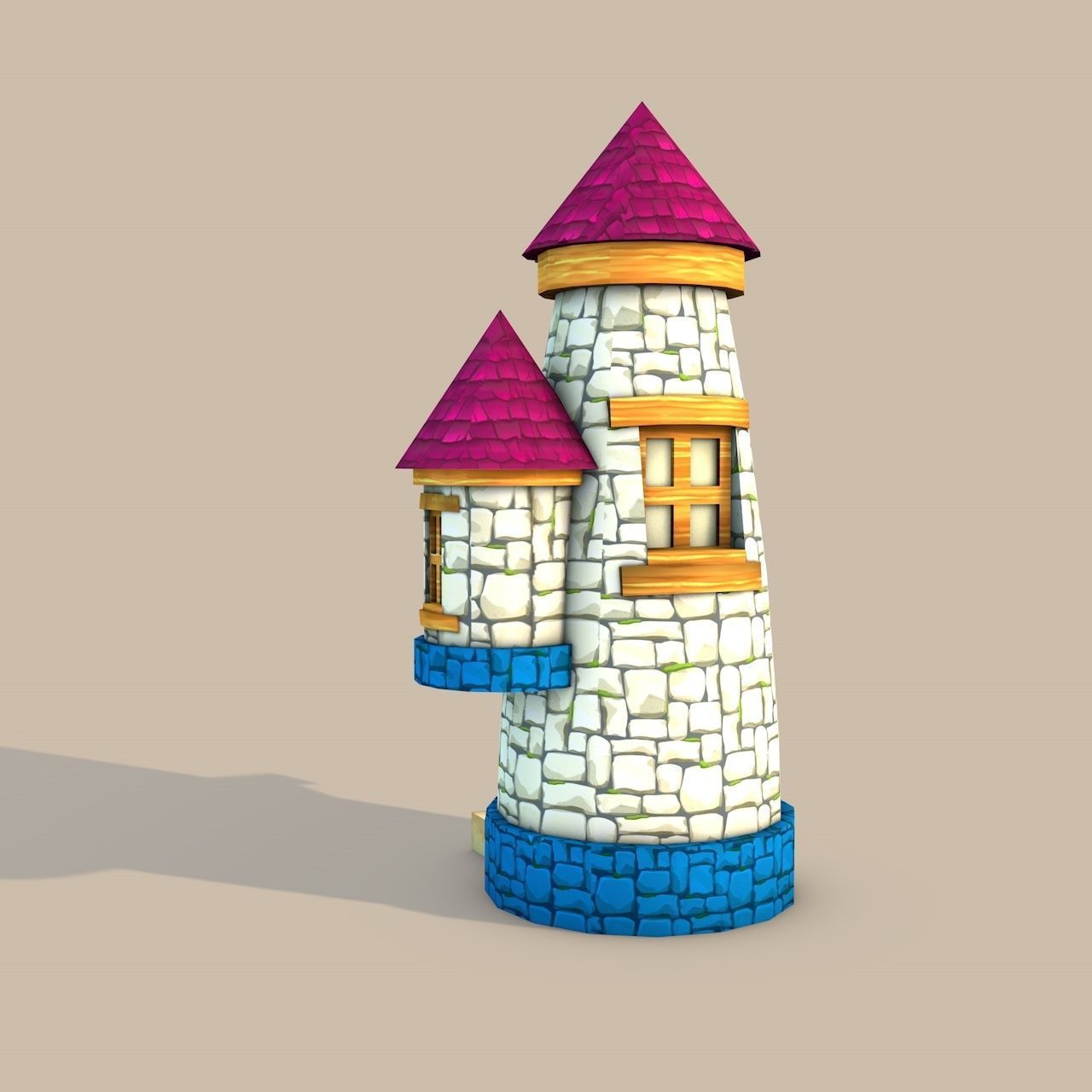 Cartoon Fantasy House 1 Low-poly 3D model_4