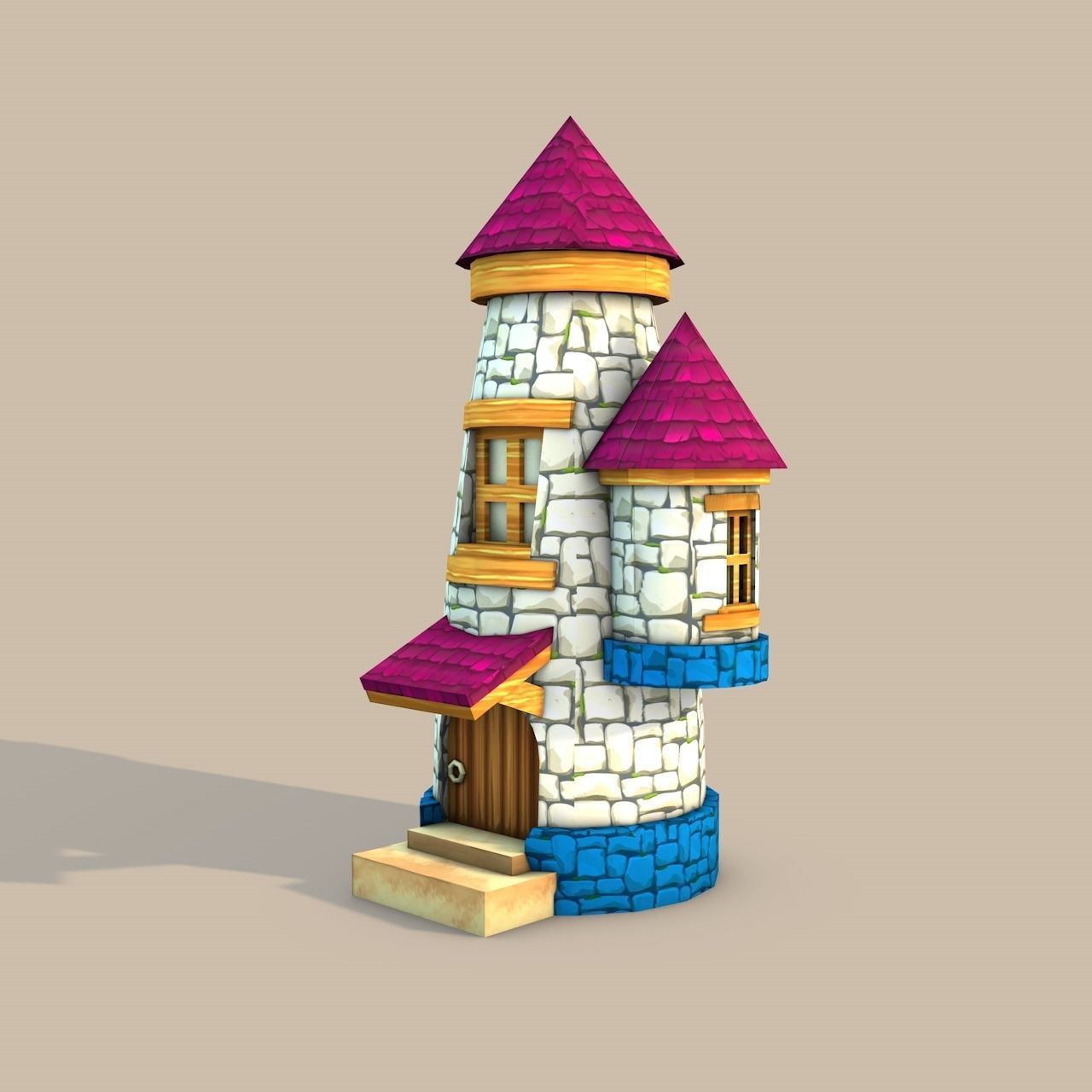 Cartoon Fantasy House 1 Low-poly 3D model_2