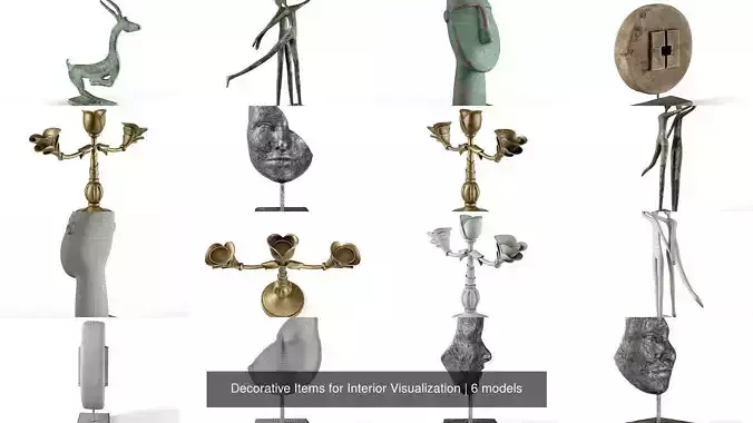 Decorative Items for Interior Visualization