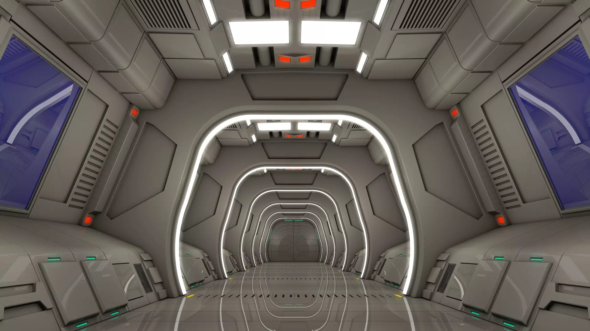 Sci Fi Corridor 3D model_0