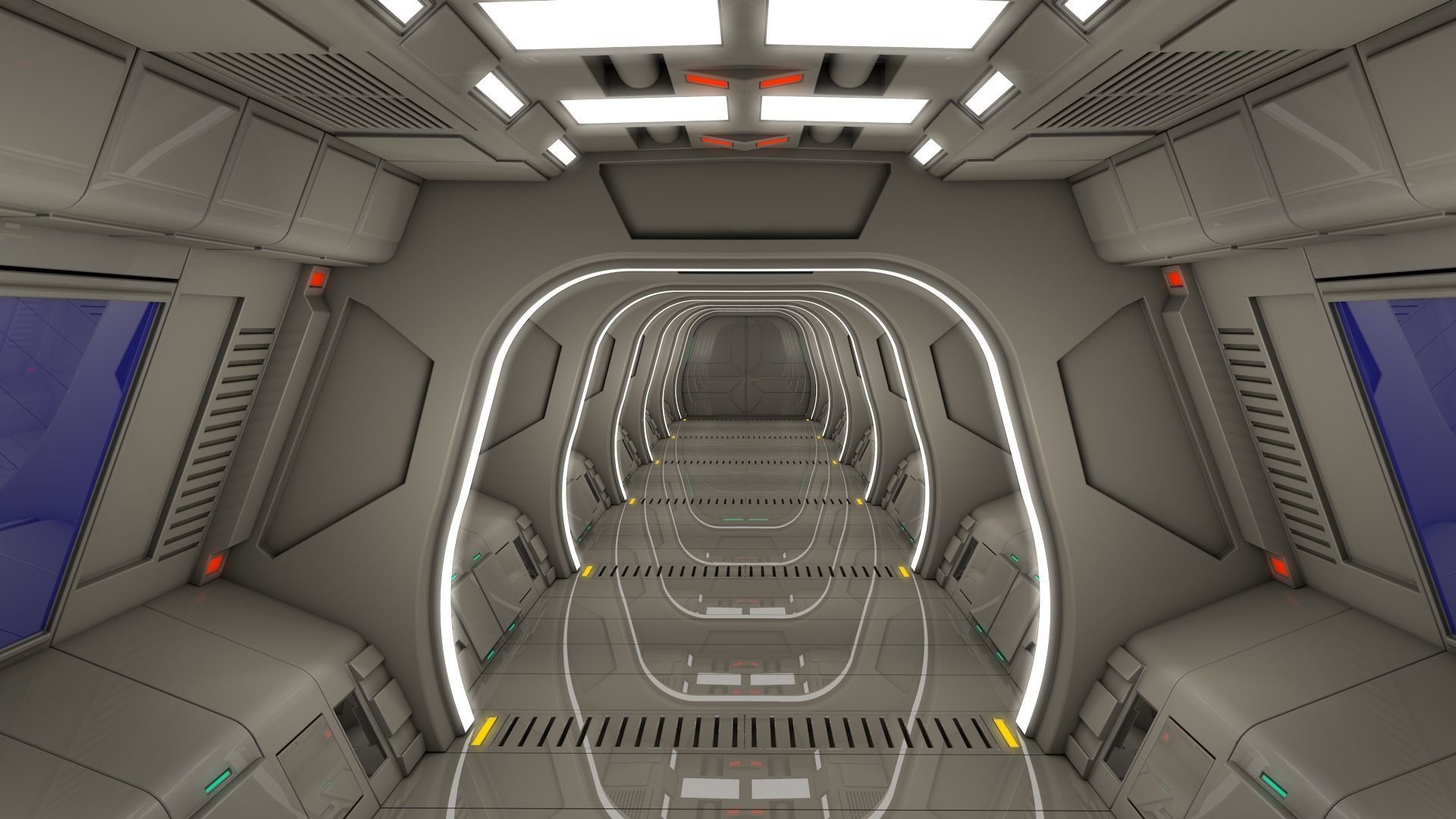 Sci Fi Corridor 3D model_3