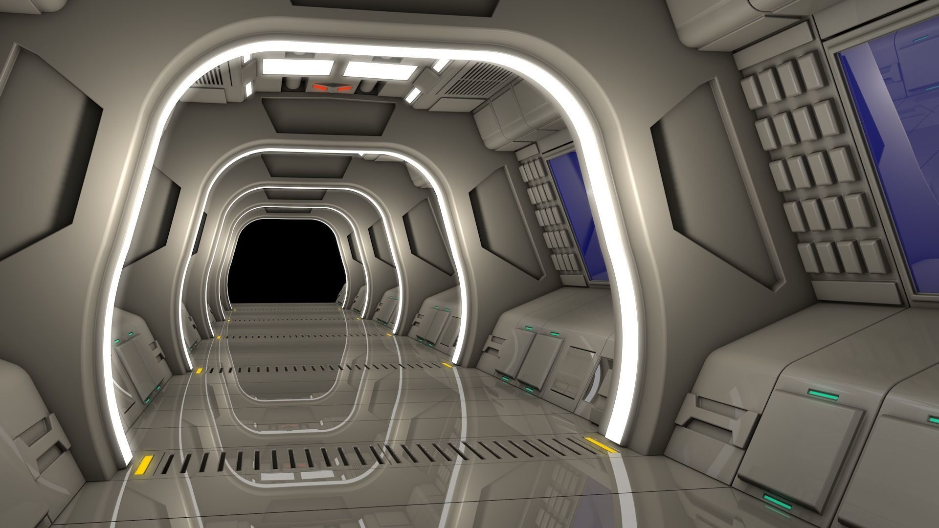 Sci Fi Corridor 3D model_6