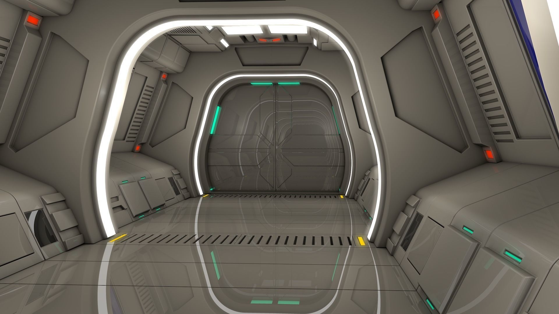 Sci Fi Corridor 3D model_4