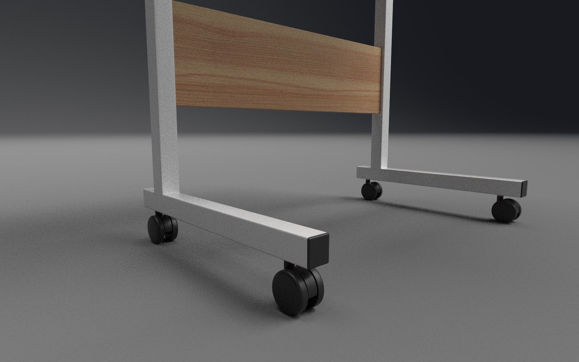 Wood Table Low-poly 3D model_2