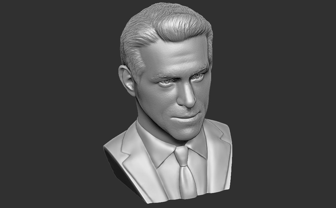 Ryan Reynolds bust for 3D printing 3D print model_27