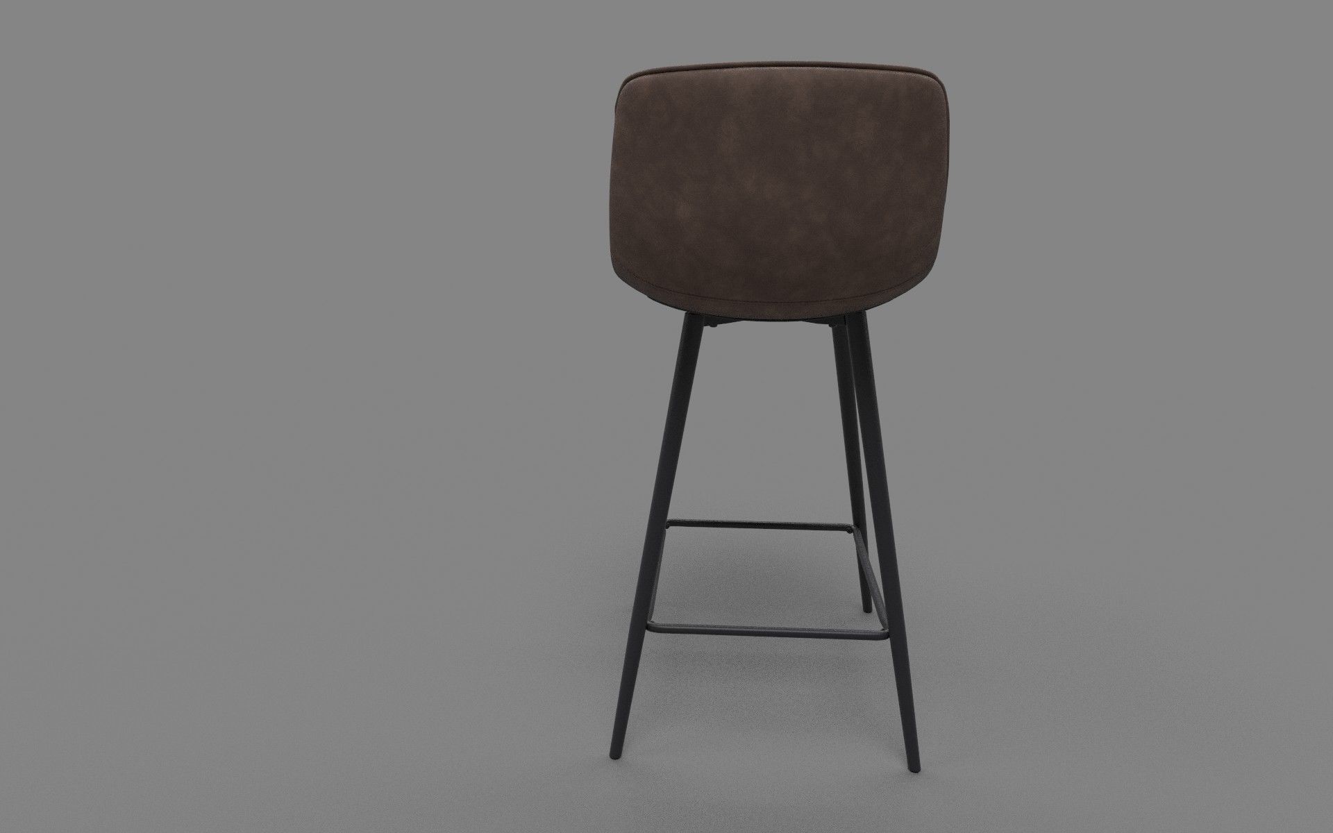 Chair bar stool Low-poly 3D model_3